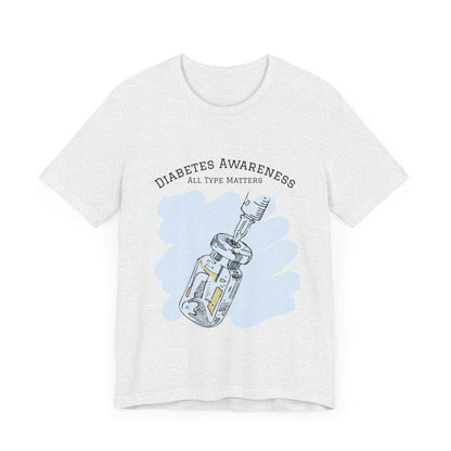 The Diabuddies Store Diabetes: All Type Matters - Unisex Tee Diabetes: All Type Matters - Unisex Tee: A powerful statement! This tee declares "All Type Matters," promoting unity and awareness for every person living with diabetes. T-Shirts $24.73