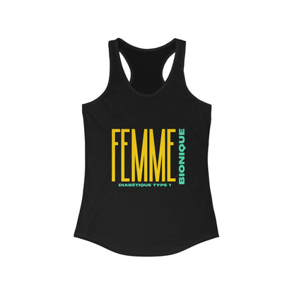 The Diabuddies Store Bionic Woman (French) - Racerback Tank Bionic Woman (French) - Racerback Tank: Unleash your inner Bionic Woman! This Racerback Tank, designed specifically for the Type 1 Diabetic, is a powerful statement of strength, resilience, and m