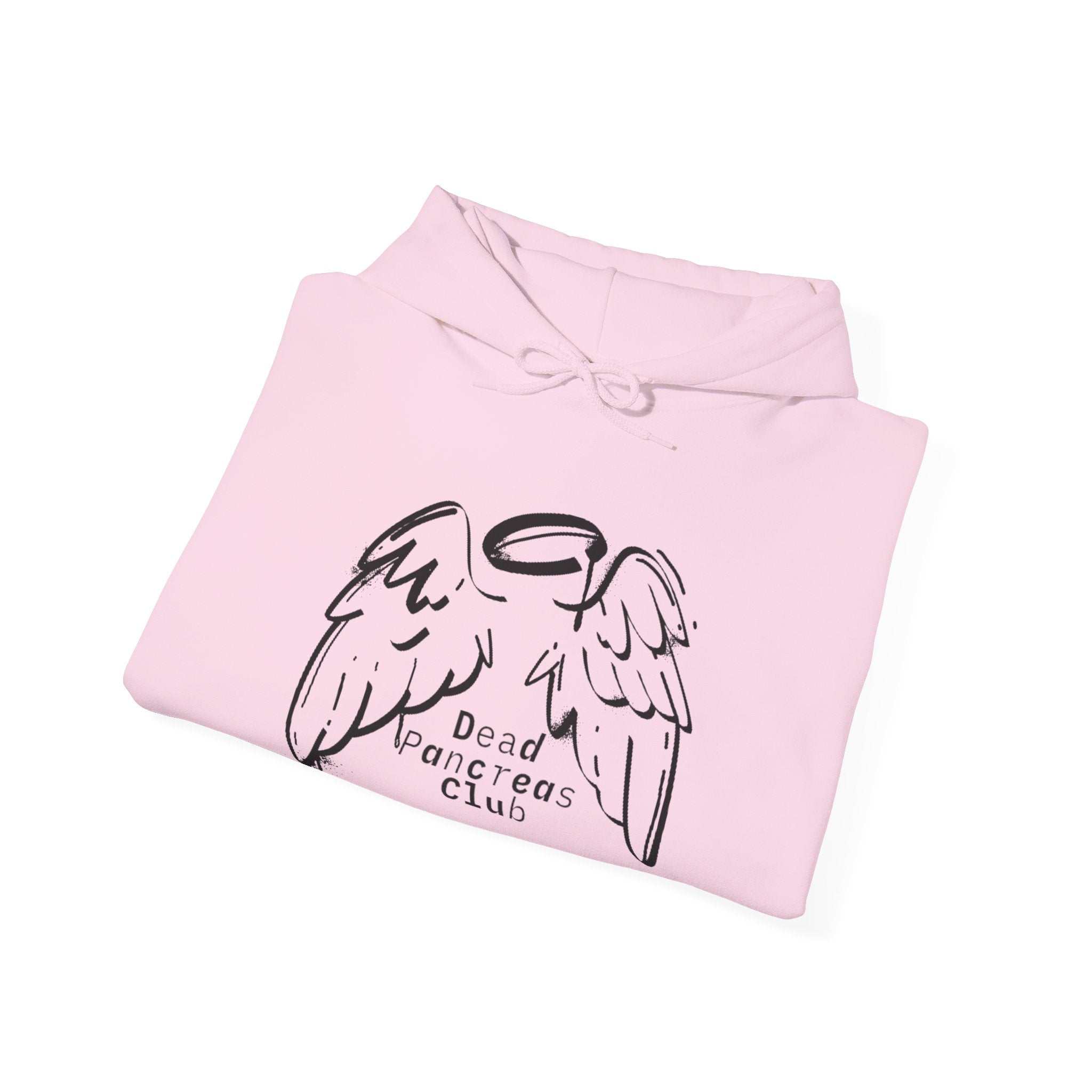 The Diabuddies Store Dead Pancreas Club (Angel Wings) - Unisex Hoodie Dead Pancreas Club (Angel Wings) - Unisex Hoodie: Join the club and wrap yourself in cozy defiance! This warm and uniquely designed hoodie offers a raw, honest, and darkly humorous take