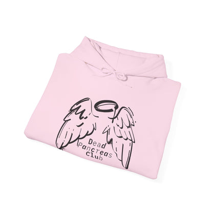 The Diabuddies Store Dead Pancreas Club (Angel Wings) - Unisex Hoodie Dead Pancreas Club (Angel Wings) - Unisex Hoodie: Join the club and wrap yourself in cozy defiance! This warm and uniquely designed hoodie offers a raw, honest, and darkly humorous take