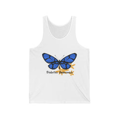 The Diabuddies Store Blue Butterfly & Flowers - Woman's Tank Blue Butterfly & Flowers - Woman's Tank: This beautiful tank top is a celebration of freedom, transformation, and the delicate yet resilient spirit found on the diabetes journey. Tank Tops $19.8