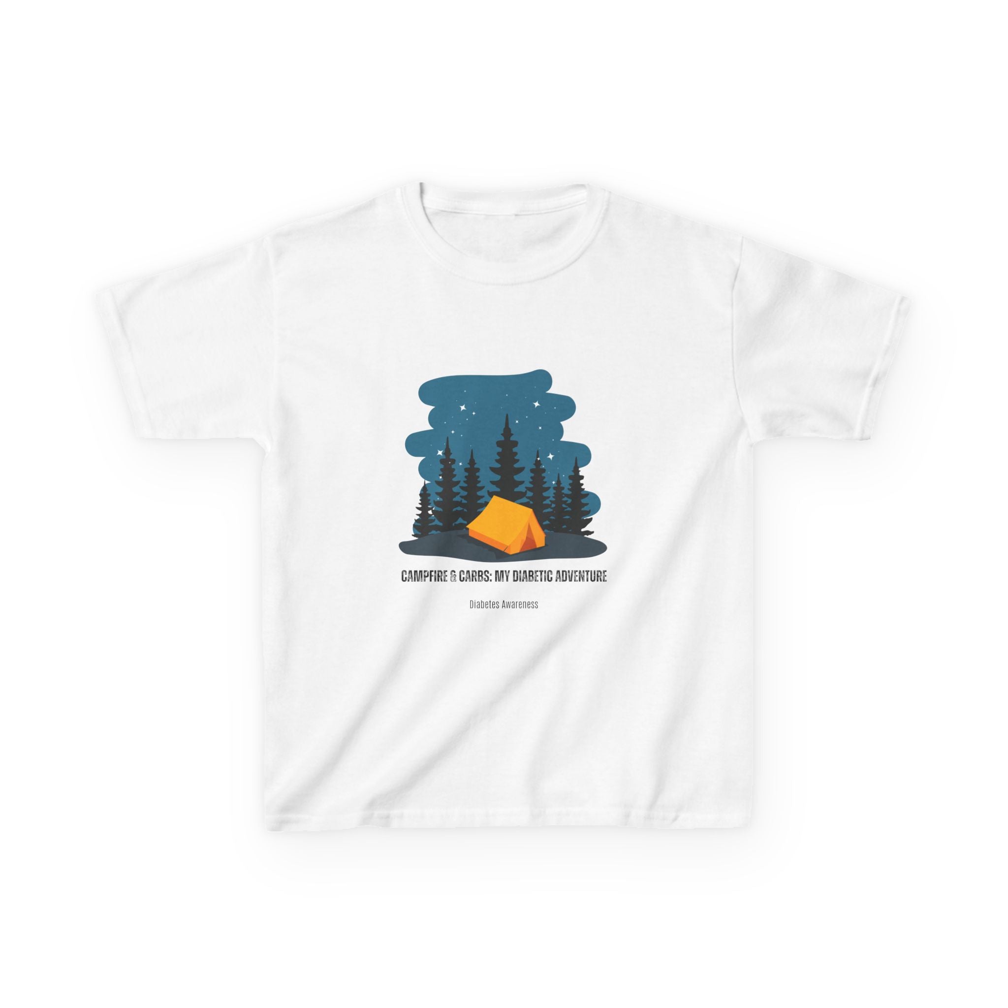 Campfire & Carbs! My Diabetic Adventure - Kids Tee The Diabuddies Store T-Shirts $17.06