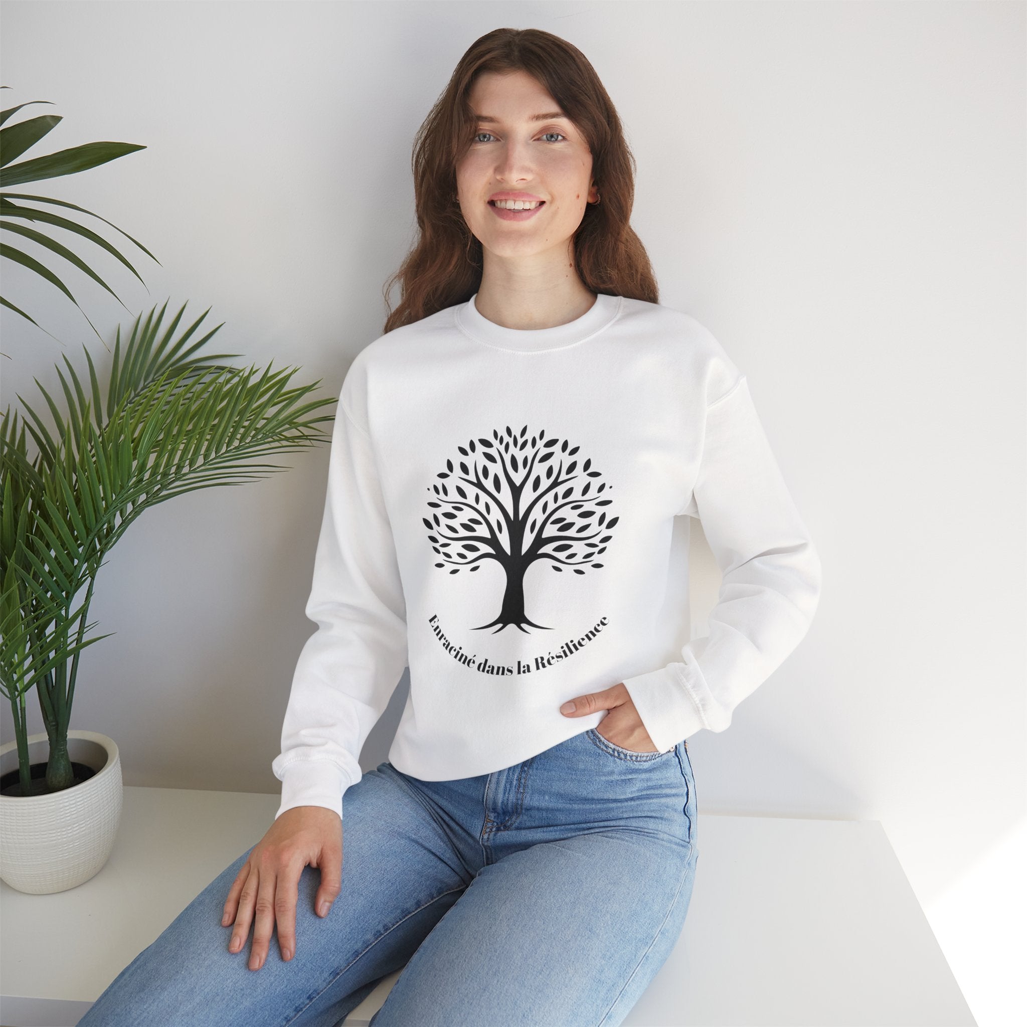The Diabuddies Store Rooted in Resilience (French) - Unisex Sweatshirt Rooted in Resilience (French) - Unisex Sweatshirt: Like a mighty tree, you are rooted in resilience. This sweatshirt is more than just cozy — it's a wearable testament to your inner st