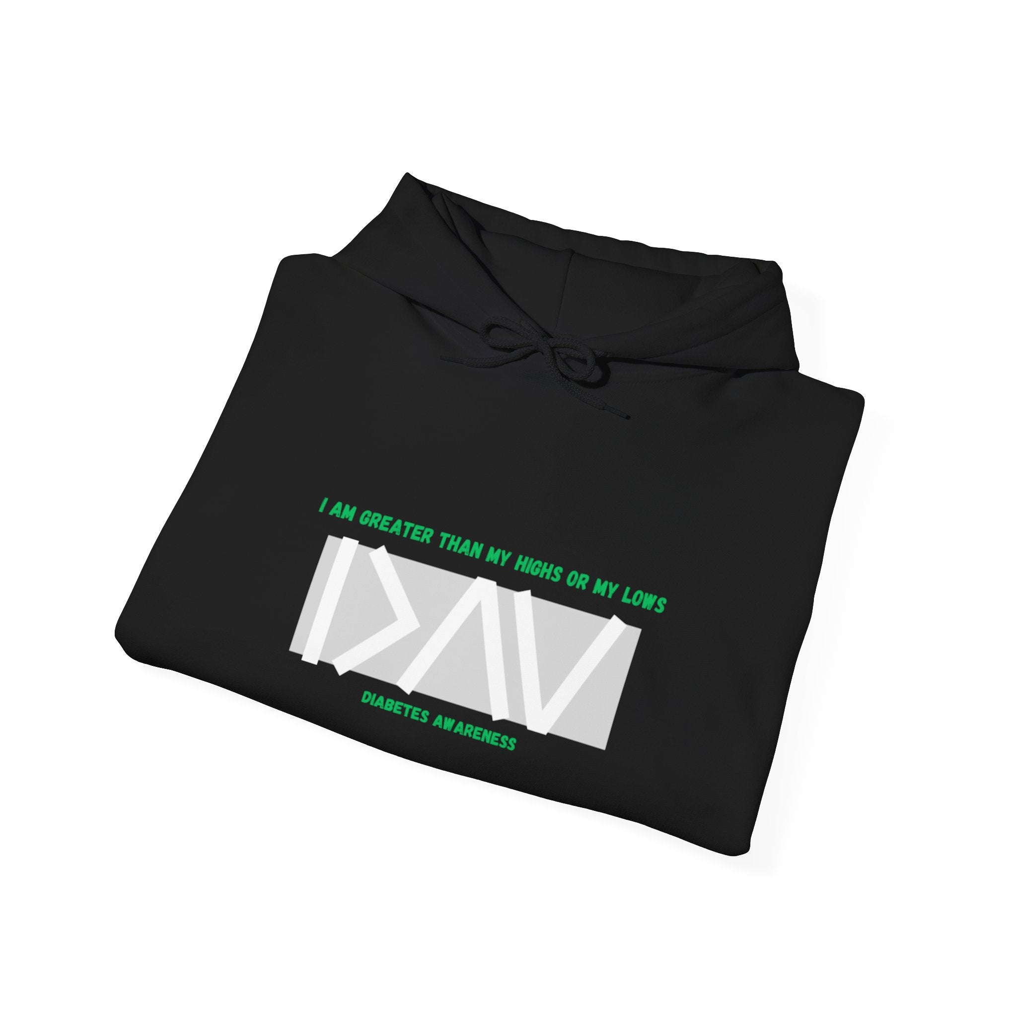 The Diabuddies Store Greater Than (Grey & Green) - Unisex Hoodie Greater Than (Grey & Green) - Unisex Hoodie: You are always greater than your challenges. Our Hoodie, featuring a stylish grey with vibrant green accents, is more than just comfortable appar