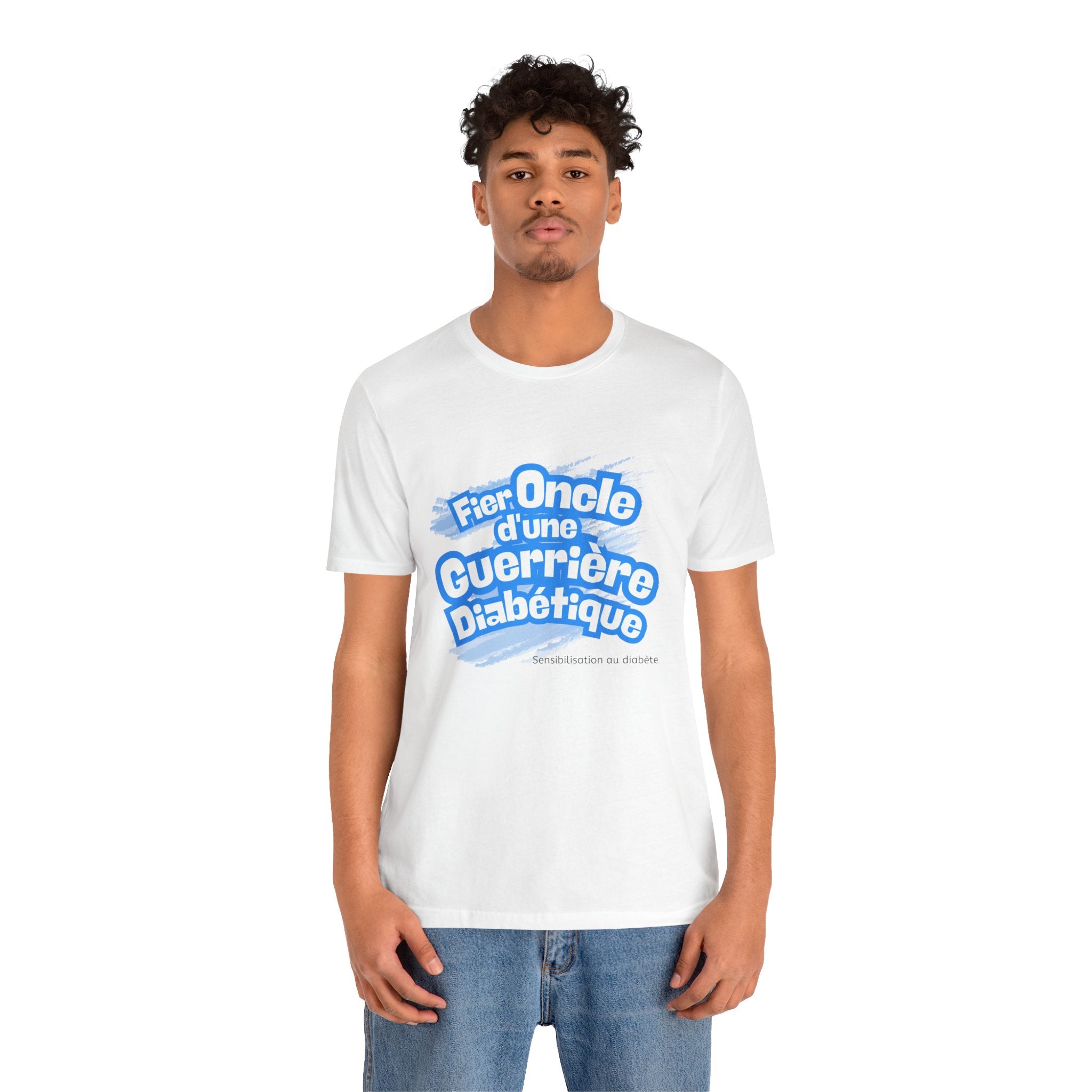 Proud Uncle of Diabetic Warrior (French/Niece) - Unisex Tee The Diabuddies Store T-Shirts $22.50