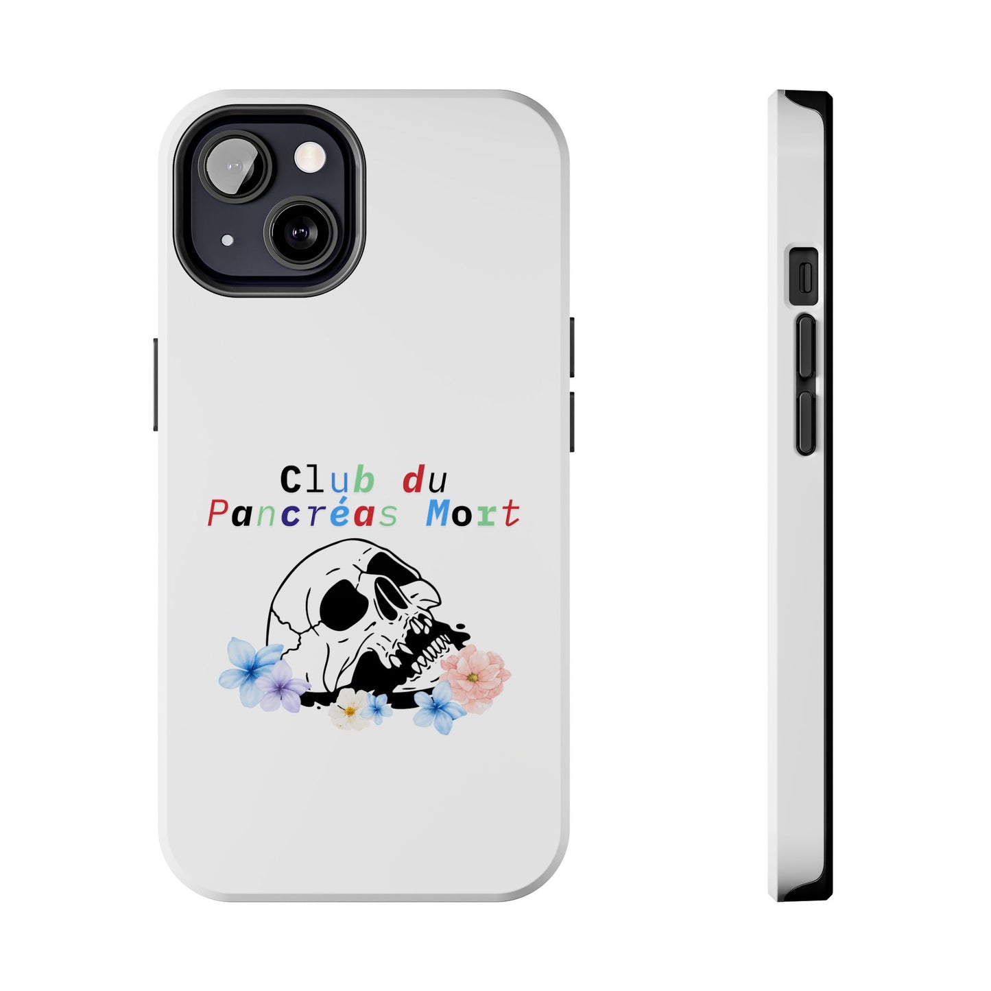 Skull & Flowers, Dead Pancreas Club (French) - Phone Cases The Diabuddies Store Mobile Phone Cases $18.23