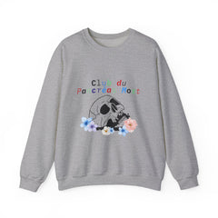 Skull & Flowers Dead Pancreas Club-French Unisex Sweatshirt The Diabuddies Store Sweatshirts $35.70