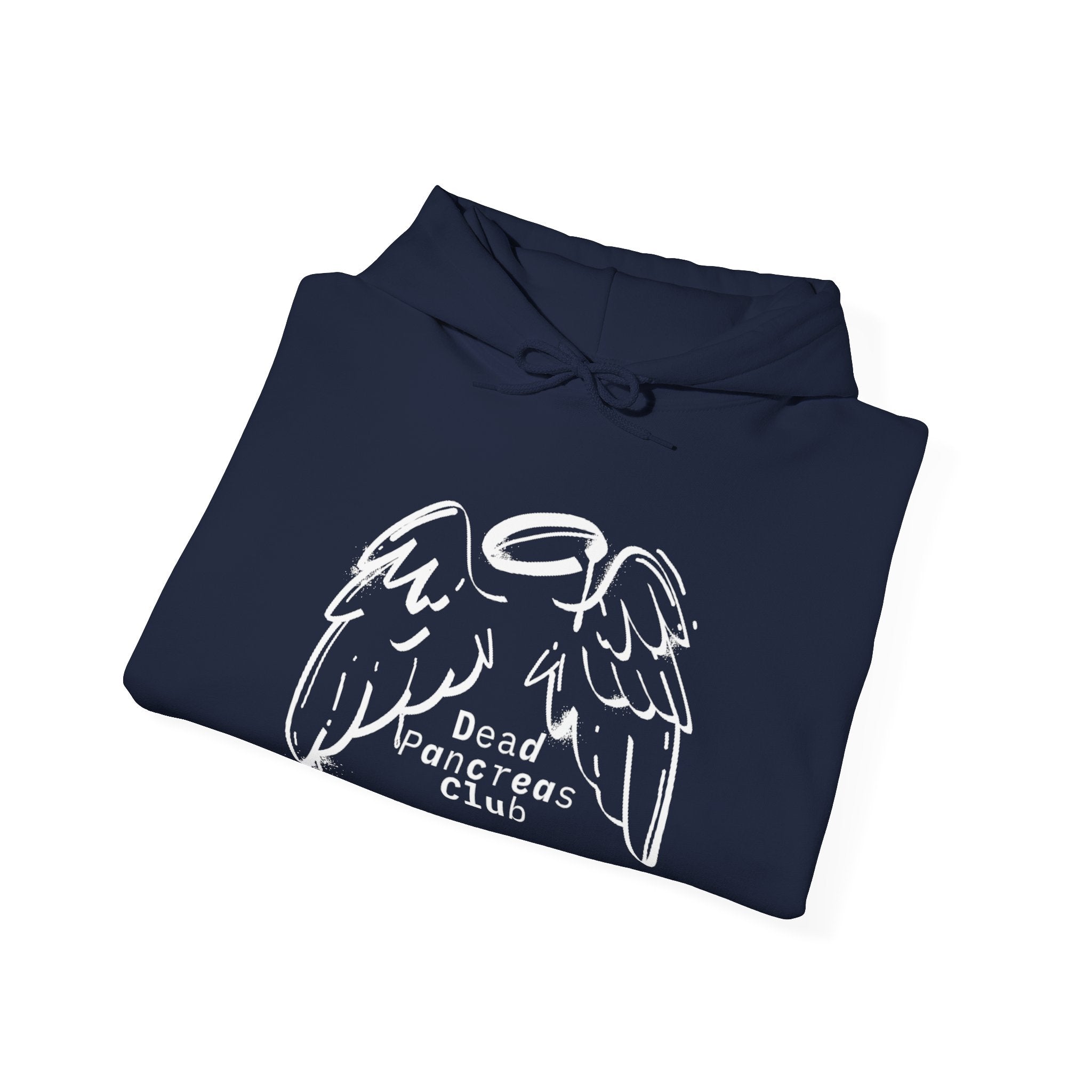 The Diabuddies Store Dead Pancreas Club (Angel Wings) - Unisex Hoodie Dead Pancreas Club (Angel Wings) - Unisex Hoodie: Join the club and wrap yourself in cozy defiance! This warm and uniquely designed hoodie offers a raw, honest, and darkly humorous take