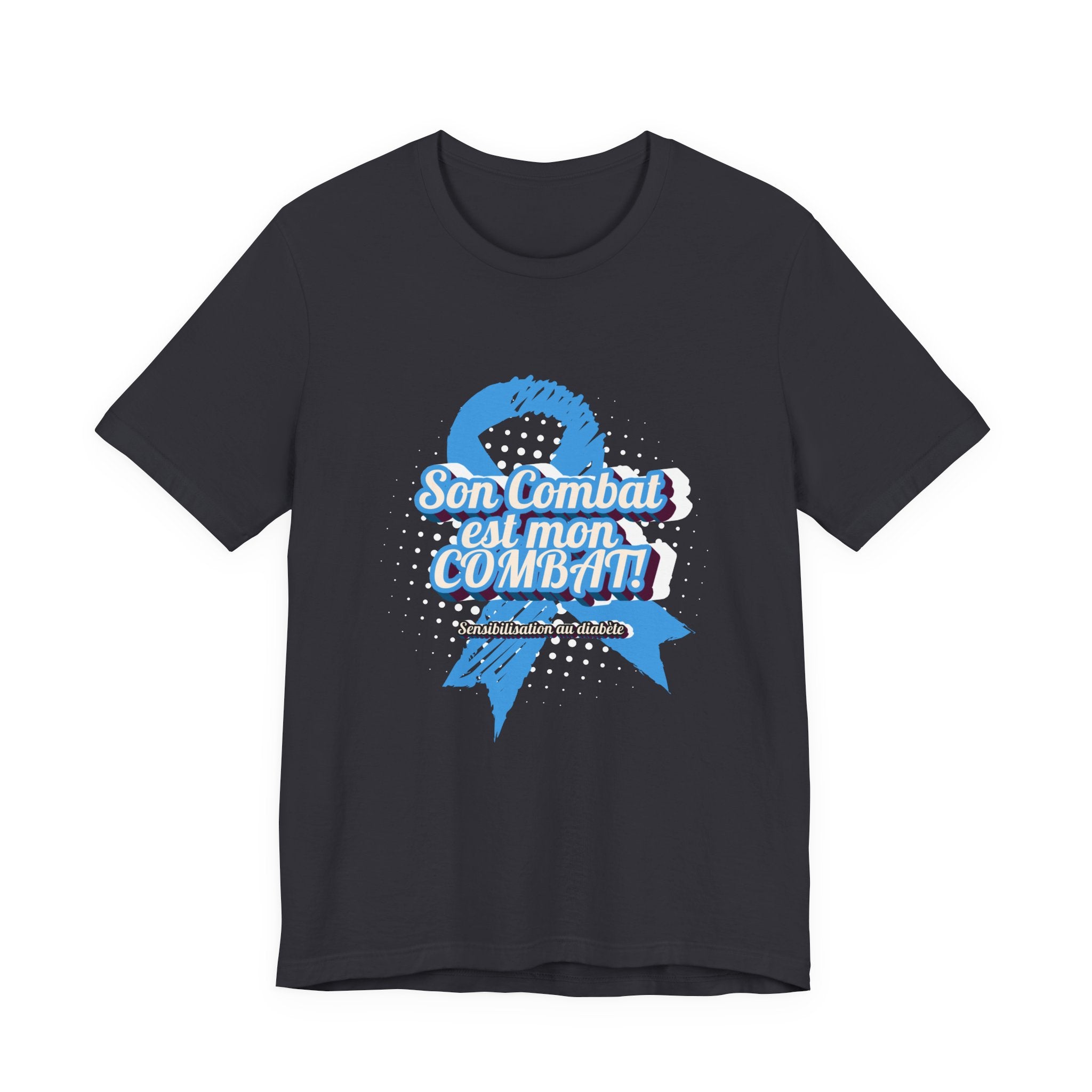 His Fight is my Fight! (French in blue) - Unisex Tee The Diabuddies Store T-Shirts $30.27
