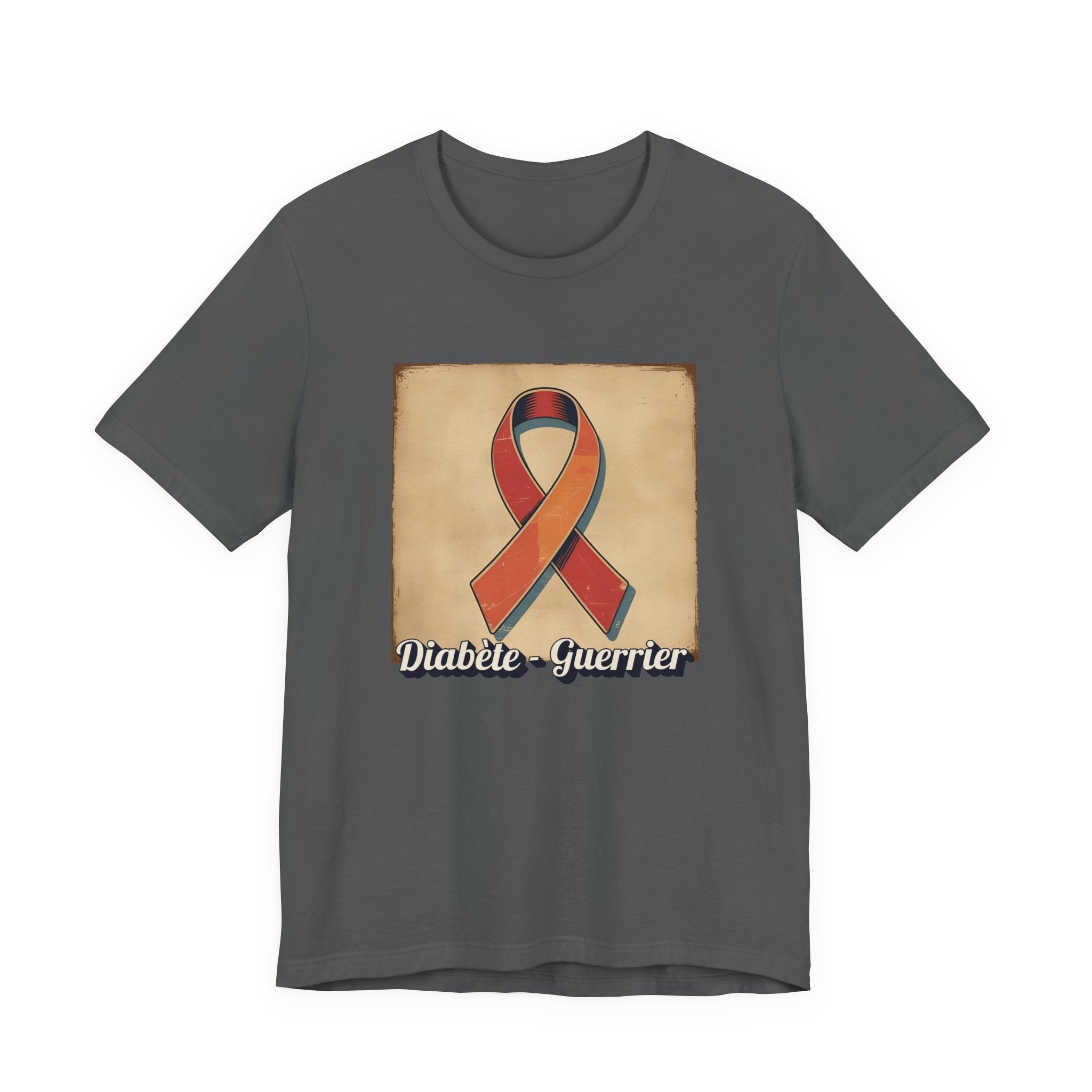 Diabetes Warrior, Retro Style (French/Guerrier) Unisex Tee The Diabuddies Store T-Shirts $22.50