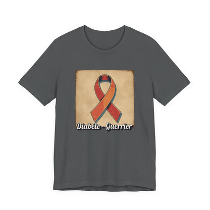 Diabetes Warrior, Retro Style (French/Guerrier) Unisex Tee The Diabuddies Store T-Shirts $22.50
