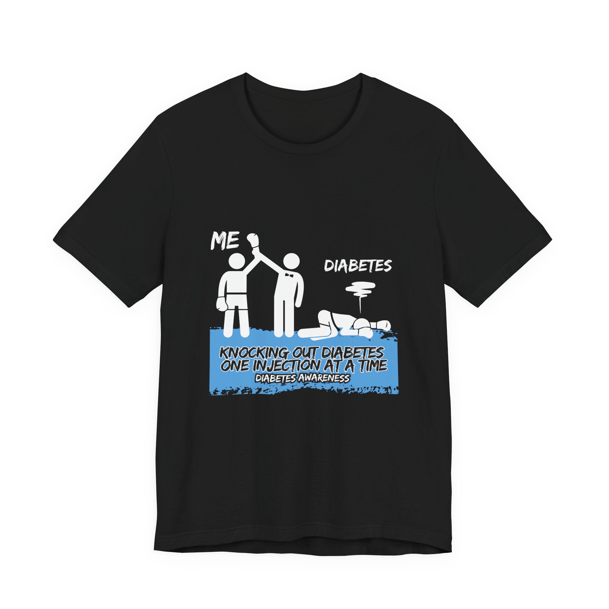 The Diabuddies Store Knocking out Diabetes - Unisex Tee Knocking out Diabetes - Unisex Tee: Make a bold statement with our Unisex Tee. This powerful shirt is for the fighters, the advocates, and the champions who face diabetes head-on every day. T-Shirts