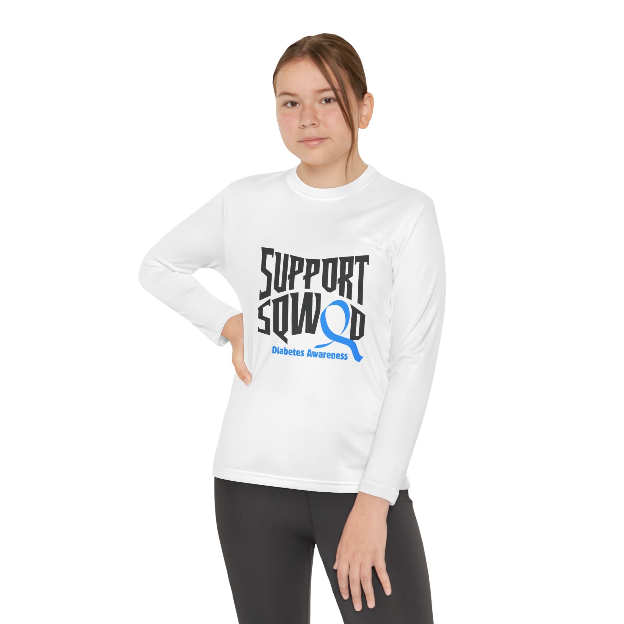 The Diabuddies Store Diabetes Support Squad - Long-sleeved Youth Tee Diabetes Support Squad - Long-sleeved Youth Tee: Unite against diabetes with the Diabetes Support Squad Kids' Tee! This super-soft long sleeved Tee is perfect for little heroes showing t