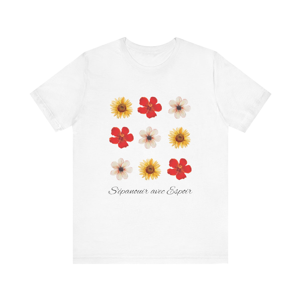 Blossoming with Hope (French) - Unisex Tee The Diabuddies Store T-Shirts $26.38