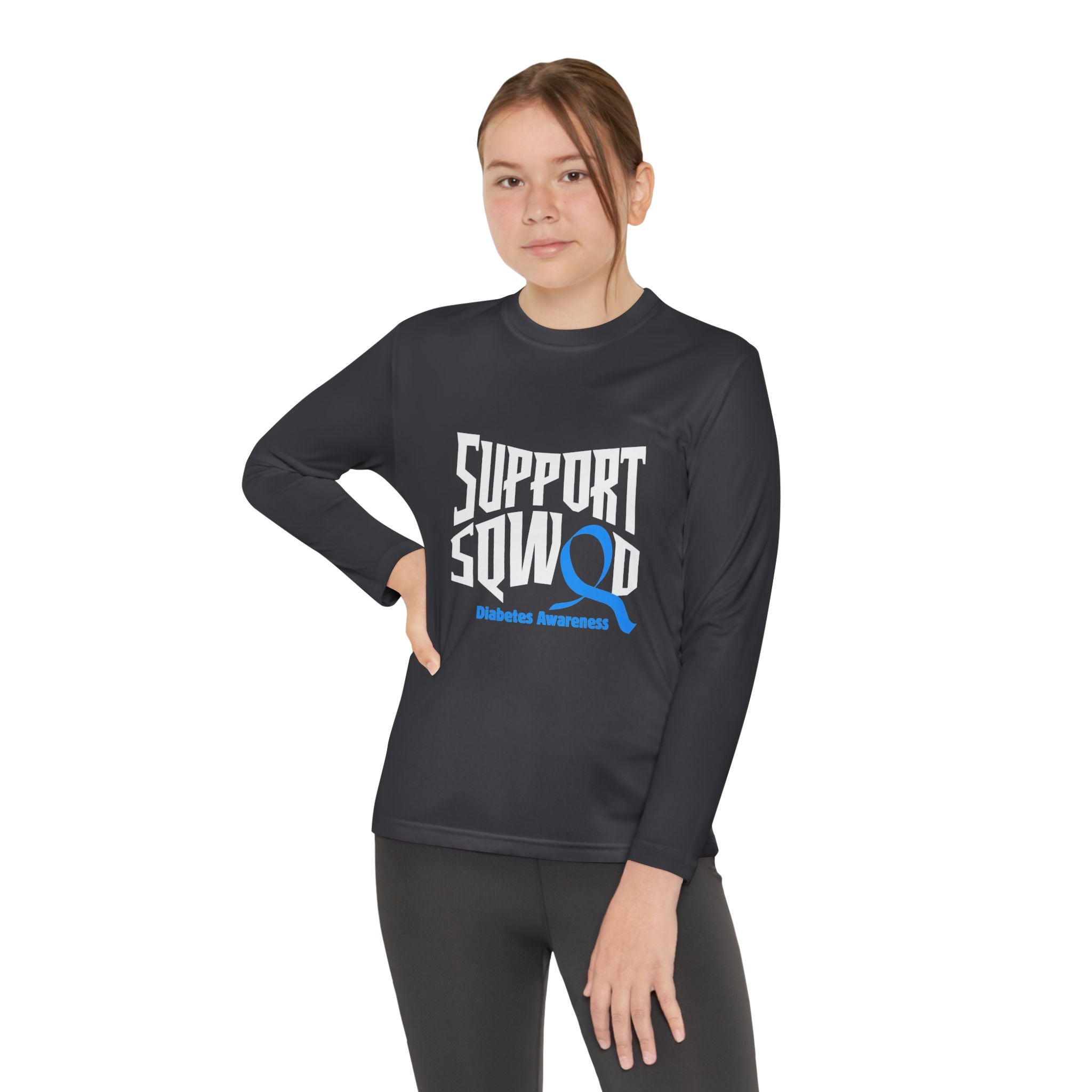 The Diabuddies Store Diabetes Support Squad - Long-sleeved Youth Tee Diabetes Support Squad - Long-sleeved Youth Tee: Unite against diabetes with the Diabetes Support Squad Kids' Tee! This super-soft long sleeved Tee is perfect for little heroes showing t