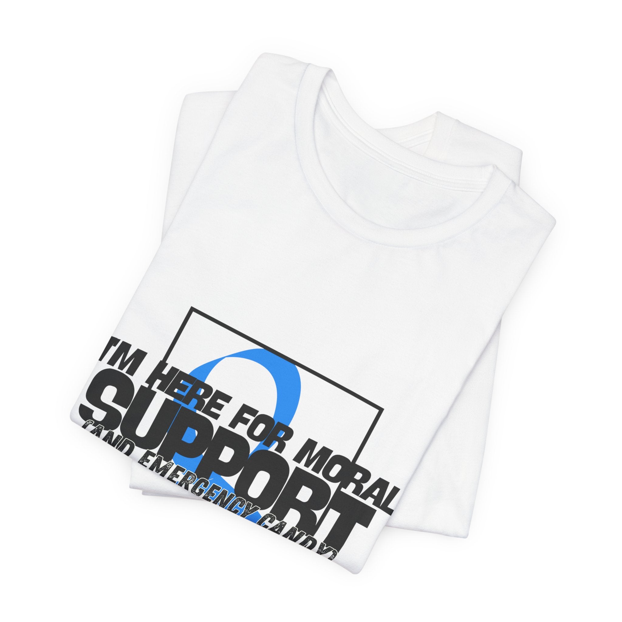 The Diabuddies Store Moral Support and Emergency Candy - Unisex Tee Moral Support and Emergency Candy - Unisex Tee: Being a friend to someone with diabetes means being ready for anything – from offering a listening ear to, well, having some emergency cand