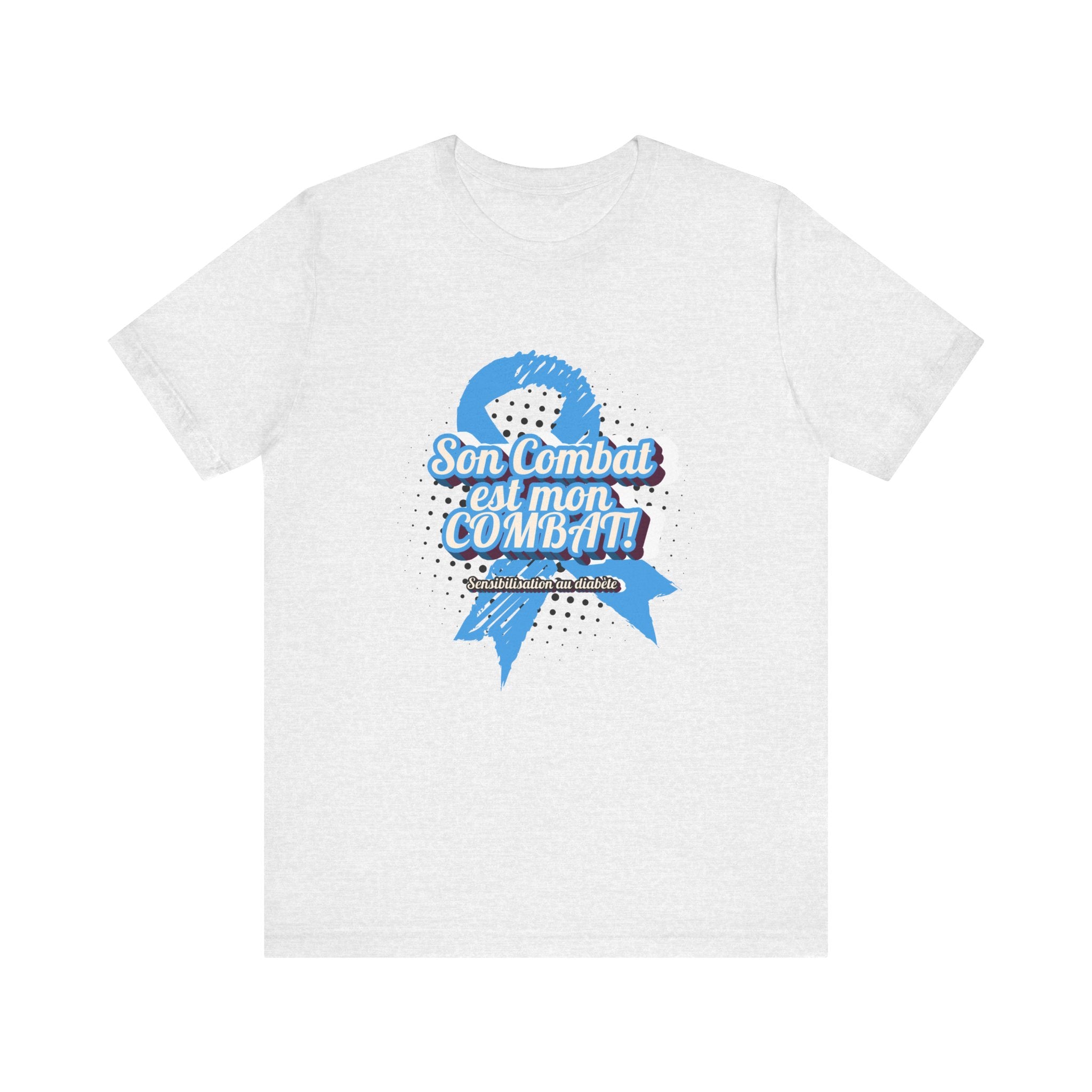 His Fight is my Fight! (French in blue) - Unisex Tee The Diabuddies Store T-Shirts $22.50
