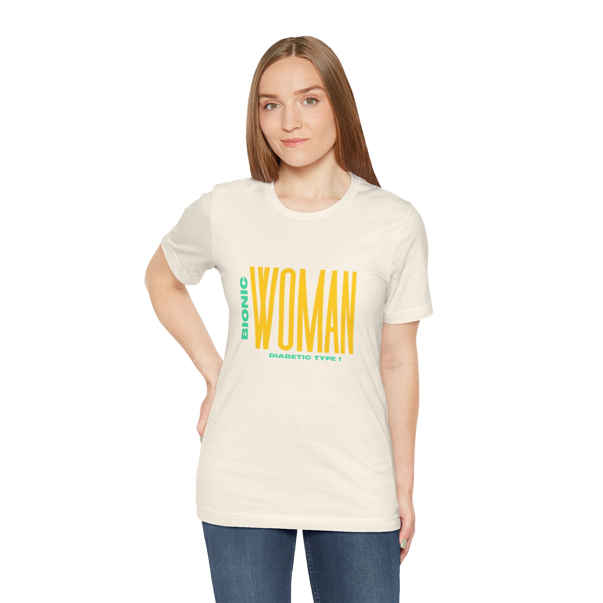 The Diabuddies Store Bionic Woman (Diabetes) - Unisex Tee Bionic Woman (Diabetes) - Unisex Tee: Unleash your inner Bionic strength! This Unisex Tee is a powerful statement of resilience, strength, and modern-day heroism for anyone living with Type 1 Diabe