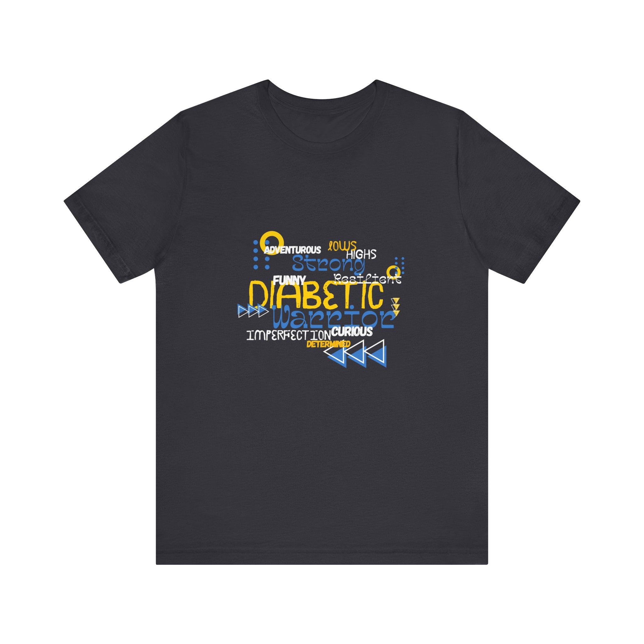 The Diabuddies Store Uplifted & Unleashed - Unisex Tee Uplifted & Unleashed - Unisex Tee: Embrace your strength, defy the odds. The "Uplifted & Unleashed" tee is more than just a shirt; it's a vibrant testament to the diabetic warrior within. Adorned with