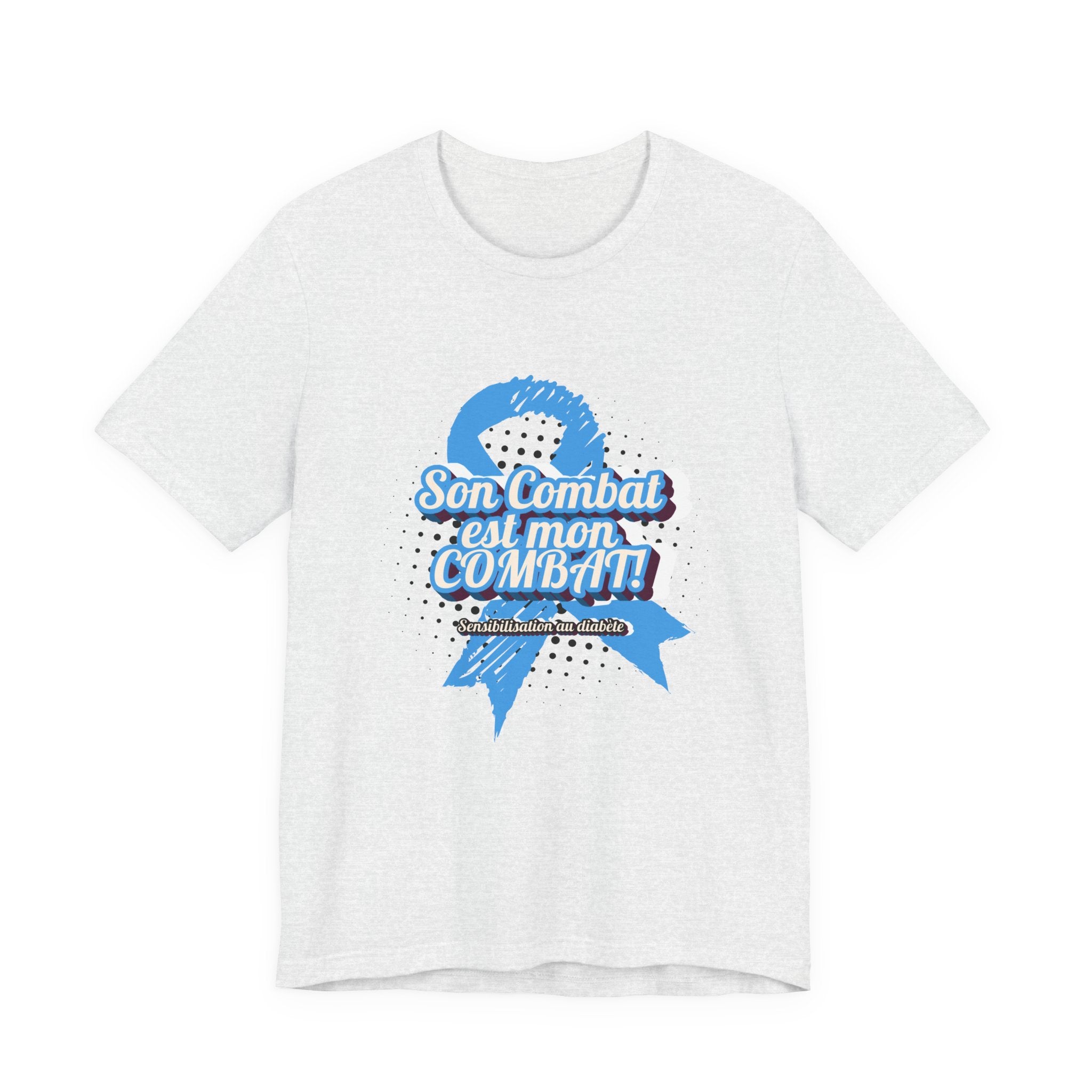 His Fight is my Fight! (French in blue) - Unisex Tee The Diabuddies Store T-Shirts $30.27
