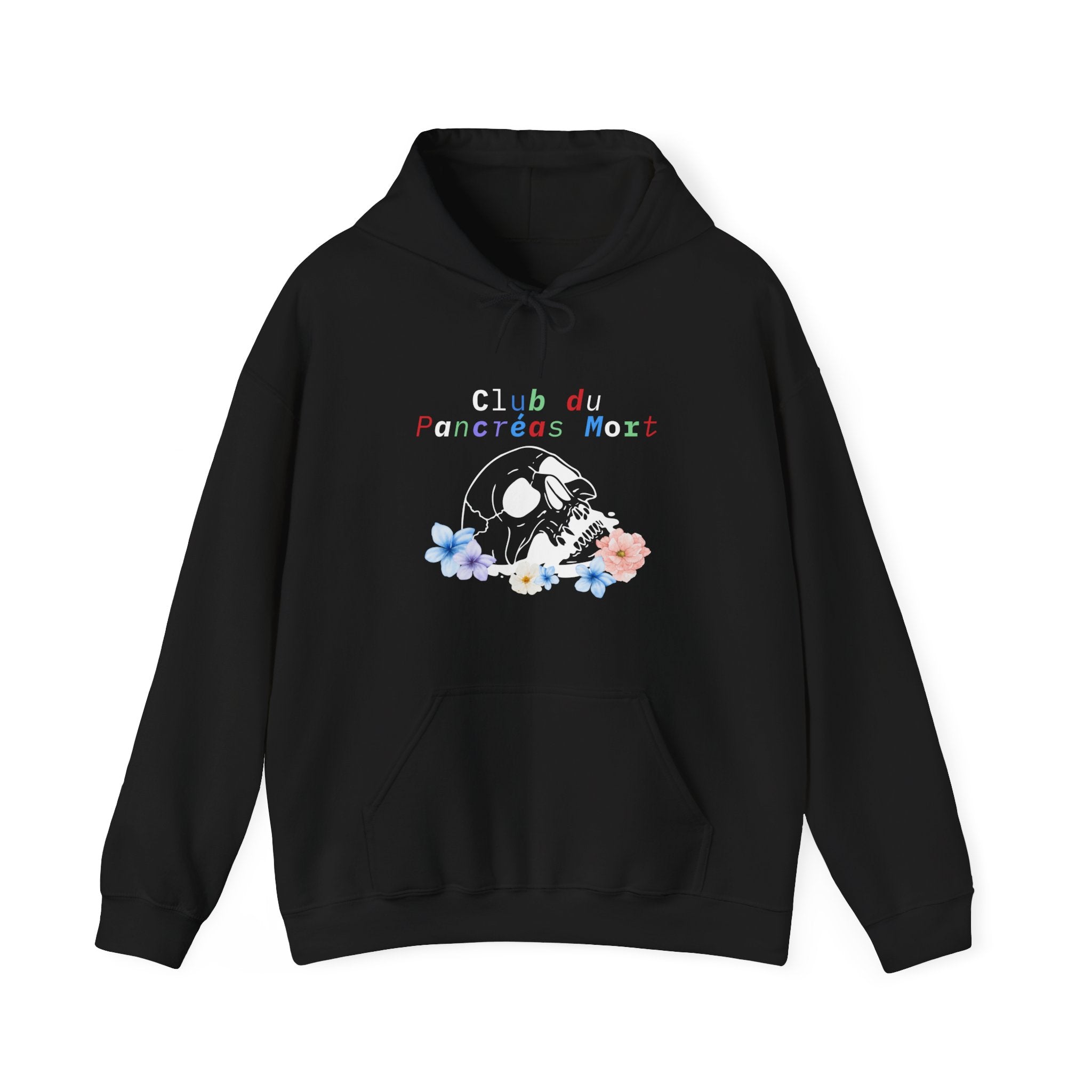 Skull & Flowers, Dead Pancreas Club (French) - Unisex Hoodie The Diabuddies Store Hoodies $37.82