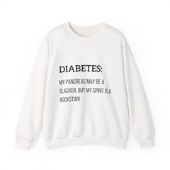 The Diabuddies Store Slacker Pancreas & Rockstar Spirit - Unisex Sweatshirt Slacker Pancreas & Rockstar Spirit - Unisex Sweatshirt: Embrace the irony! This cozy sweatshirt is for those navigating diabetes with a rockstar attitude and witty humor. Sweatshi