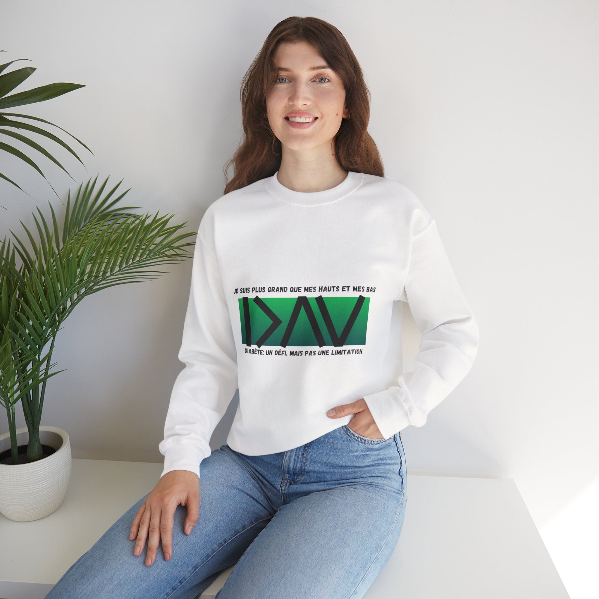 The Diabuddies Store Greater than (French/Green) - Unisex Sweatshirt Greater than (French/Green) - Unisex Sweatshirt: Sometimes, a single symbol says it all. Our Greater Than (French/Green) Unisex Sweatshirt features the powerful ">" symbol, representing