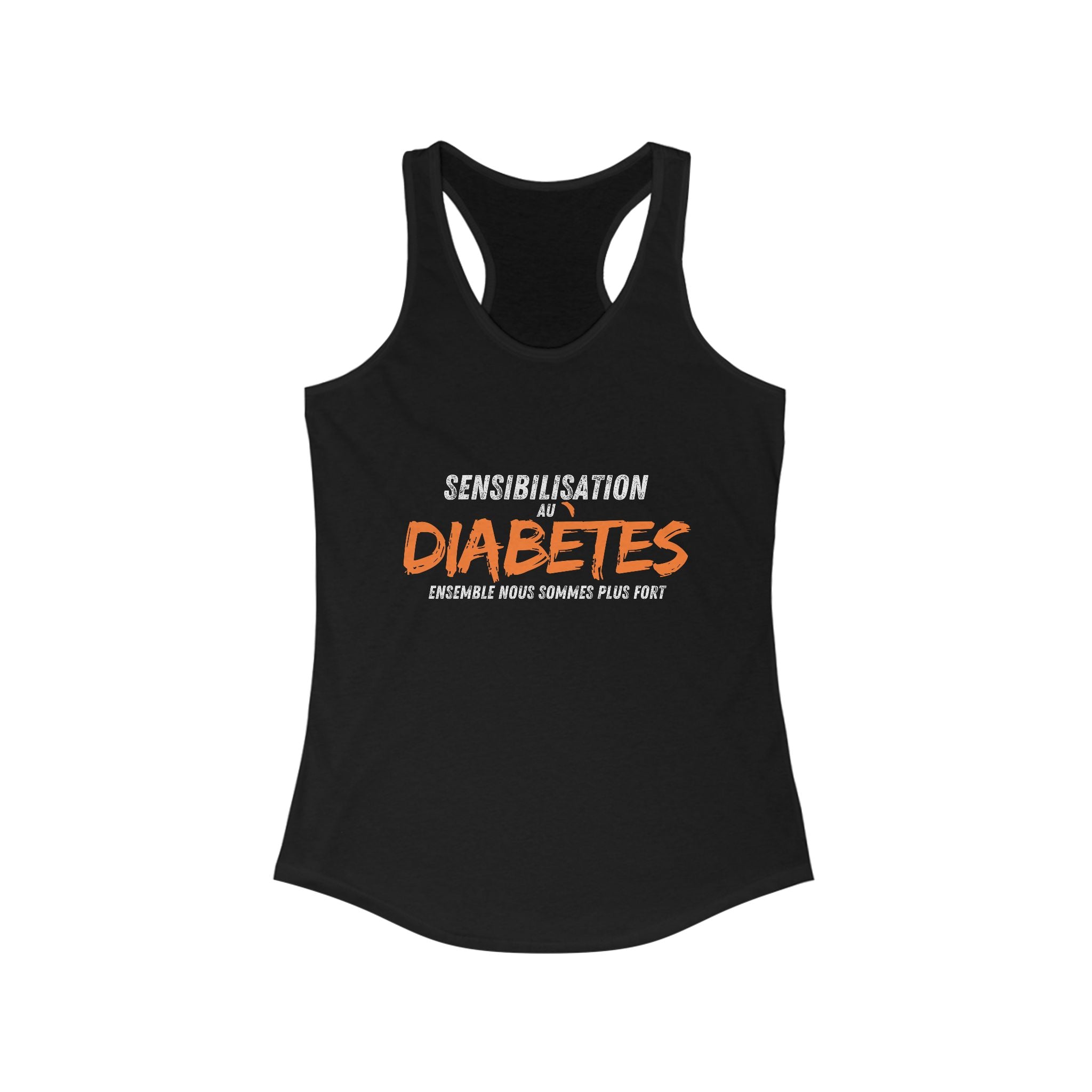 Stronger Together (French) - Racerback Tank The Diabuddies Store Tank Tops $19.96