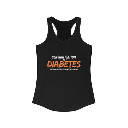 Stronger Together (French) - Racerback Tank The Diabuddies Store Tank Tops $19.96
