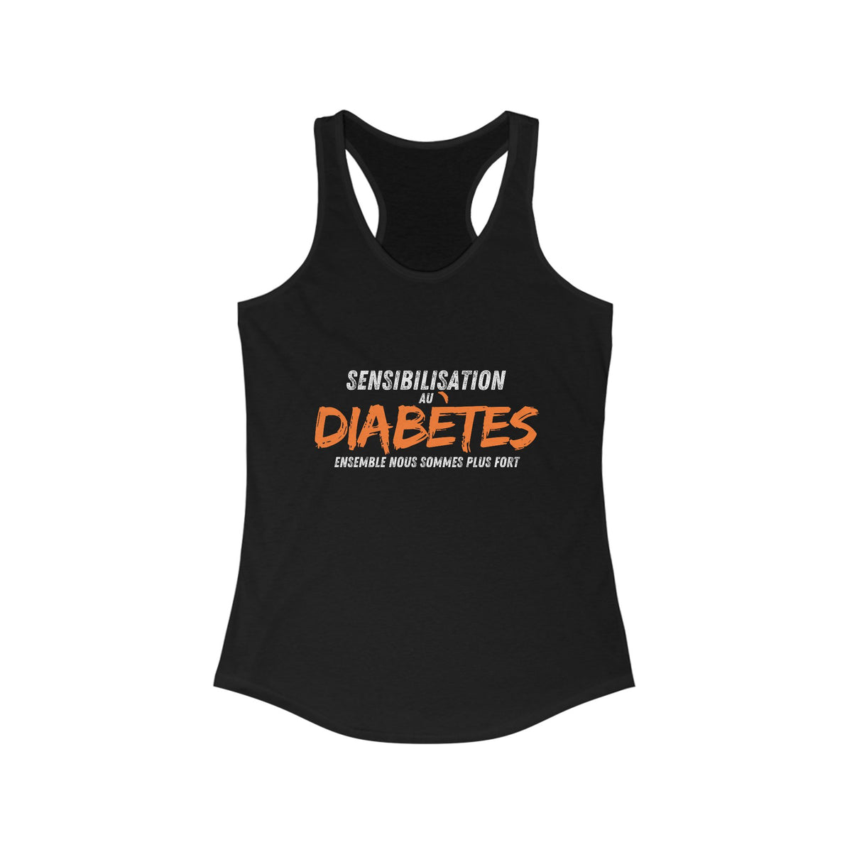 Stronger Together (French) - Racerback Tank The Diabuddies Store Tank Tops $19.96