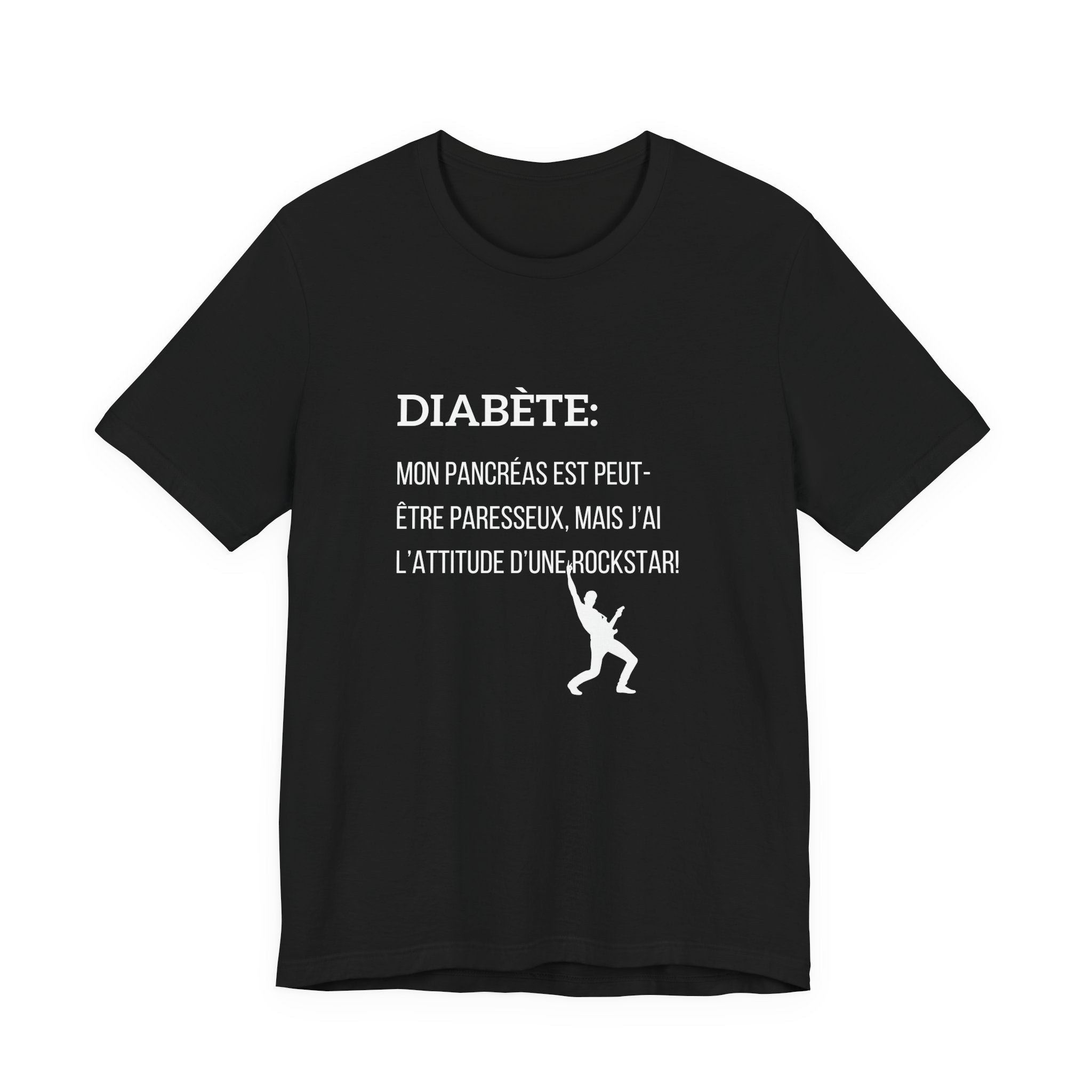 Lazy Pancreas, Rockstar Attitude (French) - Unisex Tee The Diabuddies Store T-Shirts $22.50