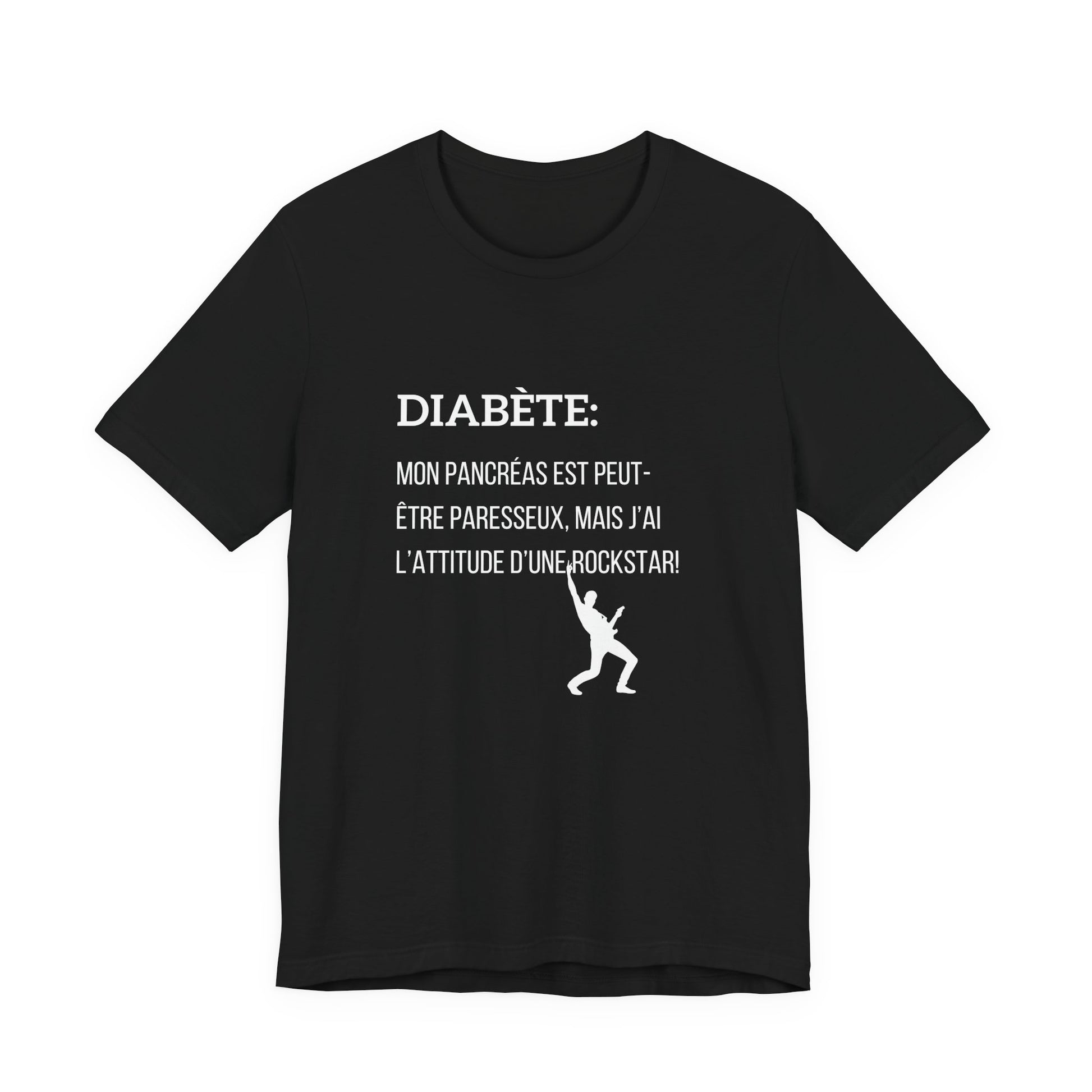 Lazy Pancreas, Rockstar Attitude (French) - Unisex Tee The Diabuddies Store T-Shirts $22.50