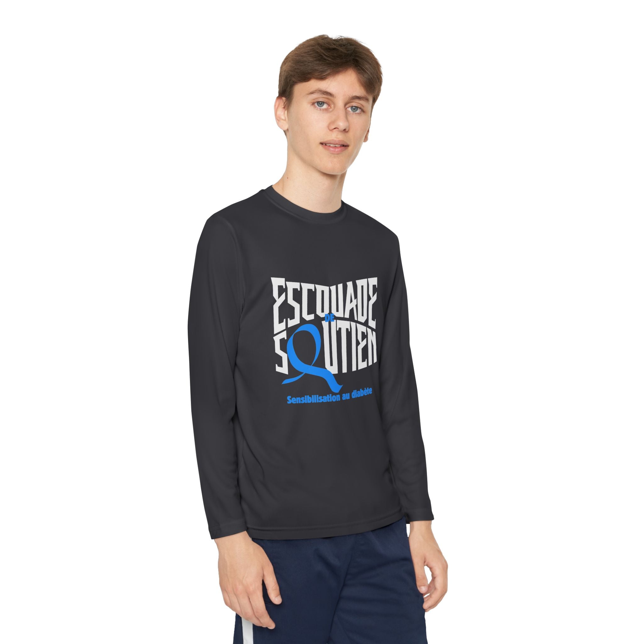 The Diabuddies Store Diabetes Support Squad (French) - Long-sleeved Youth Tee Diabetes Support Squad (French) - Long-sleeved Youth Tee: Unite against diabetes with the Diabetes Support Squad Kids' Tee! This super-soft long-sleeved Tee is perfect for littl