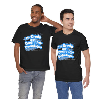 Proud Uncle of Diabetic Warrior (French/Nephew) - Unisex Tee The Diabuddies Store T-Shirts $22.50