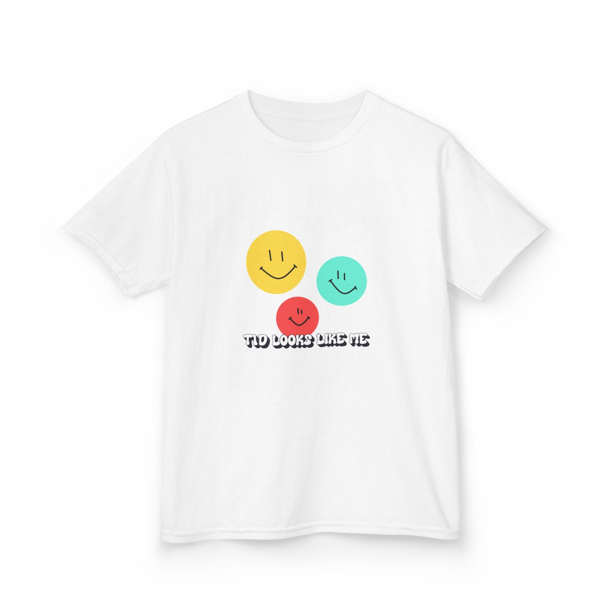 The Diabuddies Store T1D Looks like me w/Smiley Faces - Kids Tee T1D Looks like me w/Smiley Faces - Kids Tee: This cheerful t-shirt is a fun and powerful way for kids to celebrate their strength and spread awareness about Type 1 diabetes. The phrase "T1D