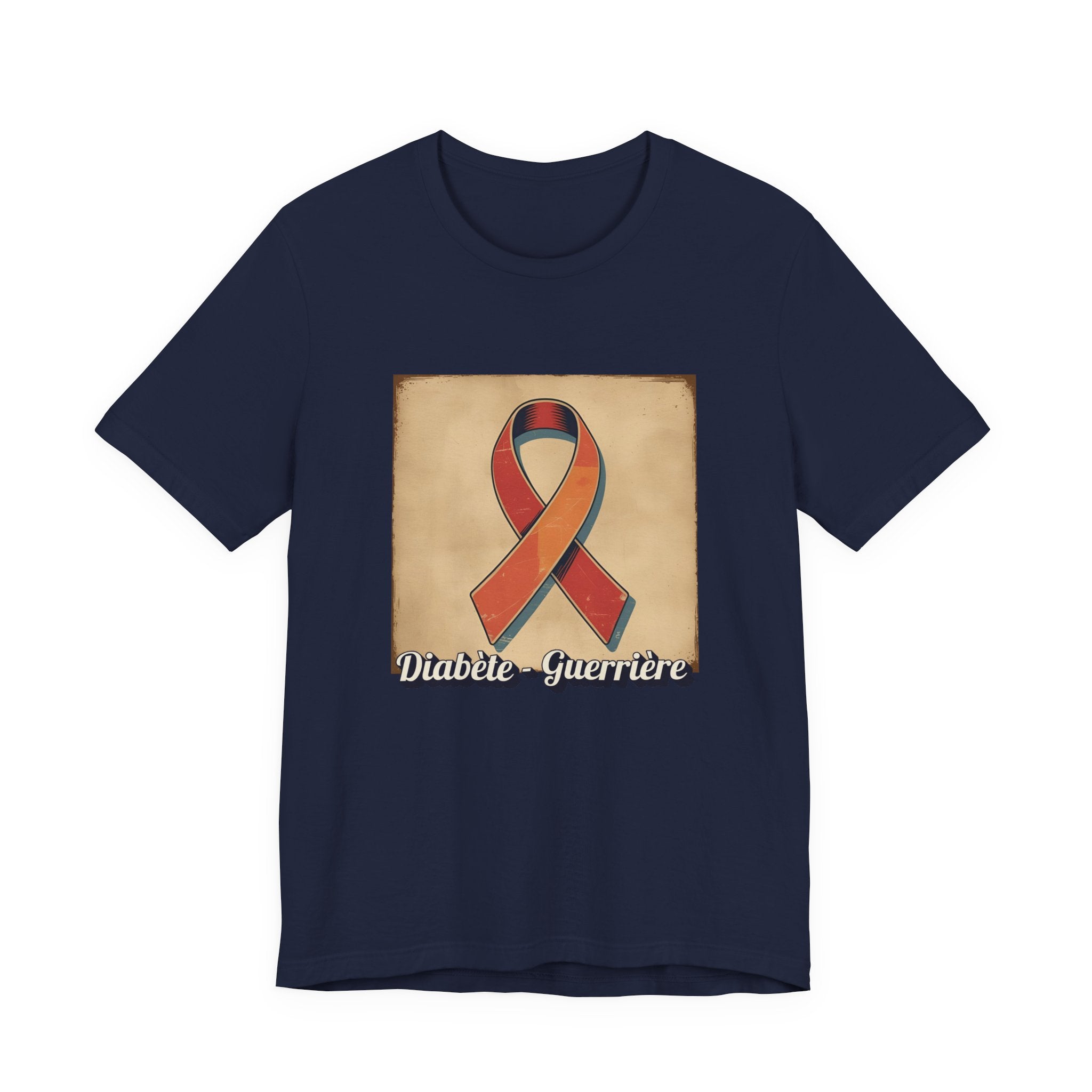 Diabetes Warrior, Retro Style (French/Guerrière) Unisex Tee The Diabuddies Store T-Shirts $22.50