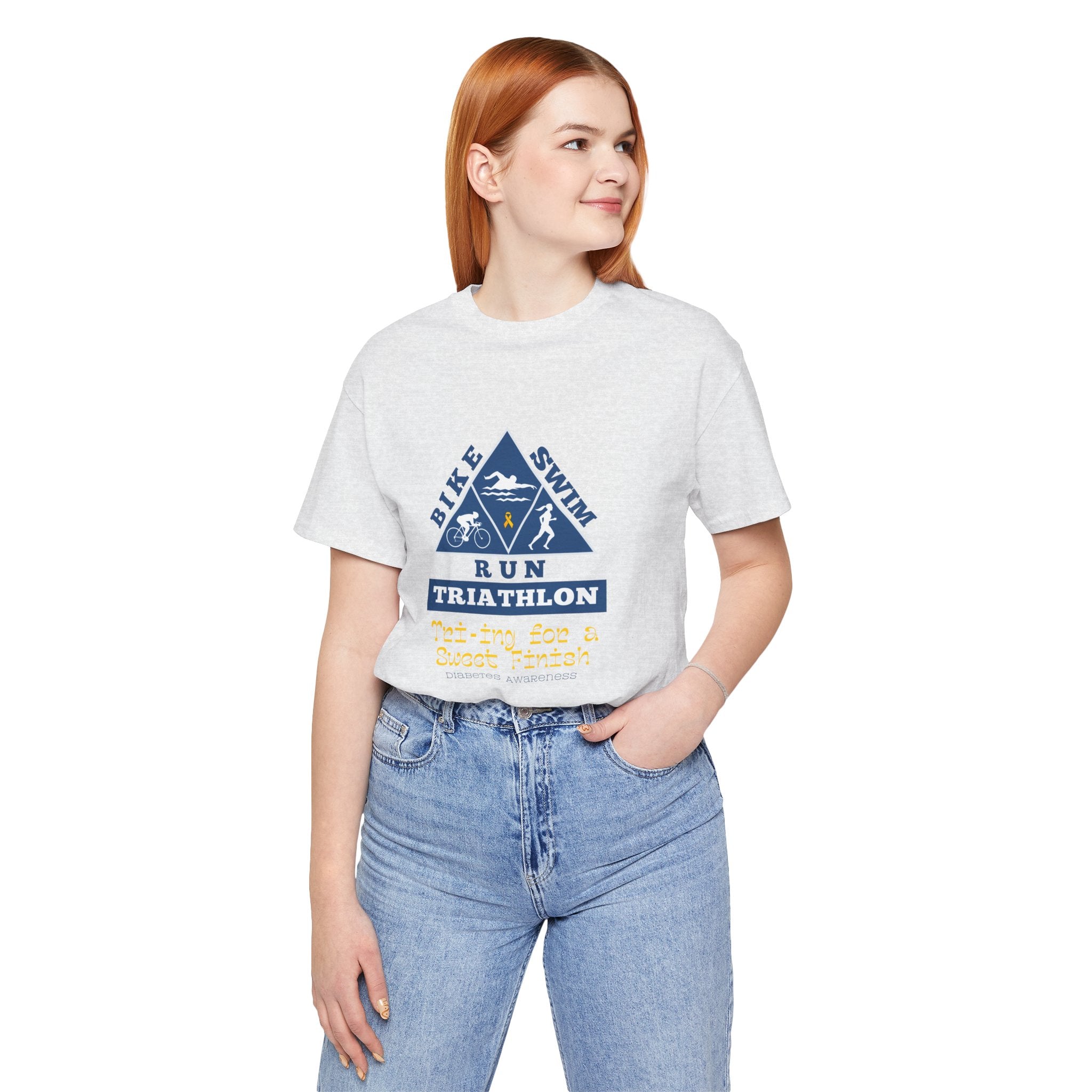 The Diabuddies Store Diabetes & Triathlon - Unisex Tee Diabetes & Triathlon - Unisex Tee: The "Tri-ing for a Sweet Finish" slogan is a powerful nod to both your athletic goals and your journey with diabetes. It's about achieving victory on your own terms.