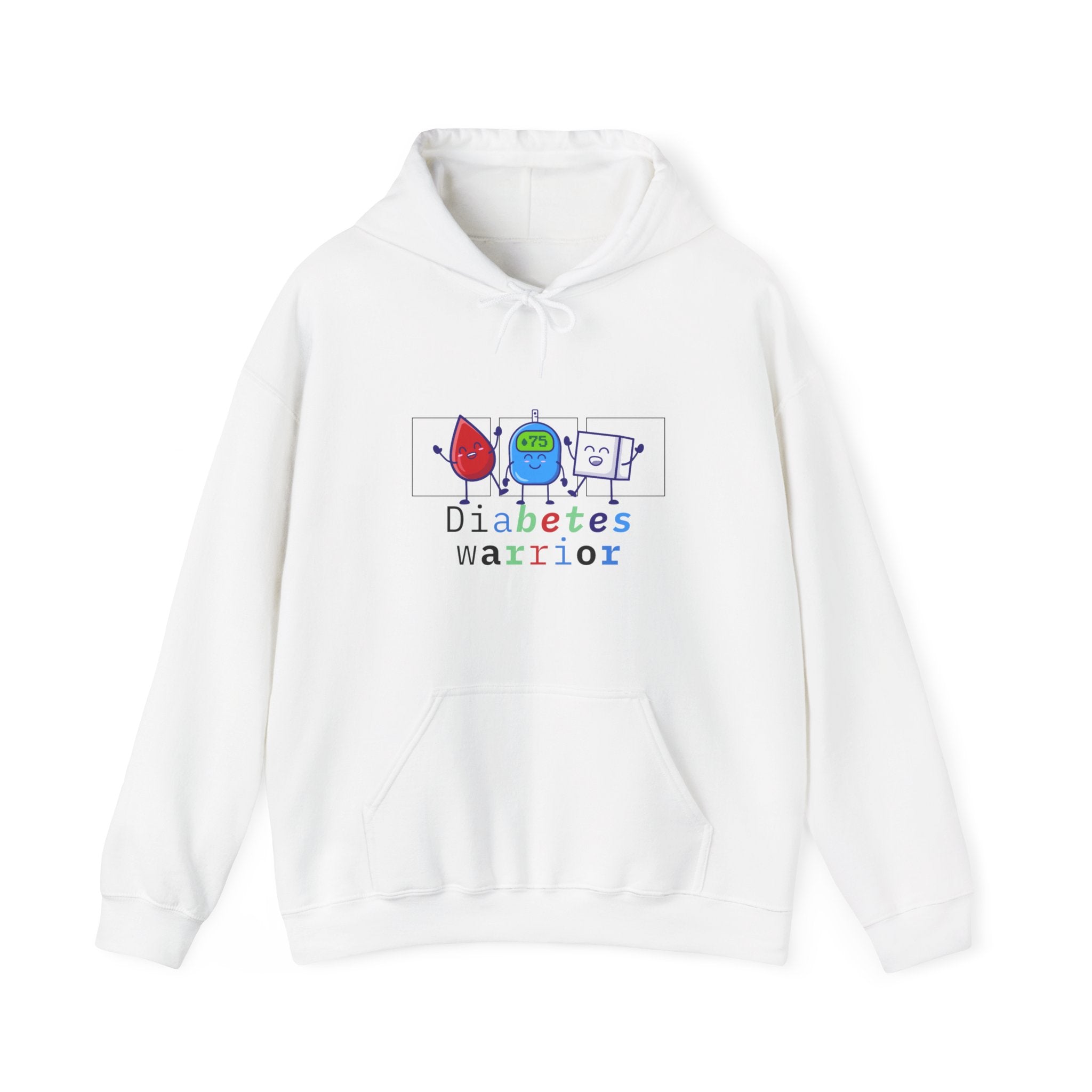 The Diabuddies Store Diabetes Warrior (w/Icons) - Unisex Hoodie Diabetes Warrior (w/Icons) - Unisex Hoodie: Unleash the hero within! This dynamic and cozy "Diabetes Warrior (w/Icons)" Unisex Hoodie celebrates the incredible strength and resilience of thos