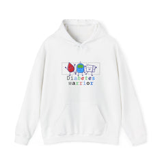 The Diabuddies Store Diabetes Warrior (w/Icons) - Unisex Hoodie Diabetes Warrior (w/Icons) - Unisex Hoodie: Unleash the hero within! This dynamic and cozy "Diabetes Warrior (w/Icons)" Unisex Hoodie celebrates the incredible strength and resilience of thos