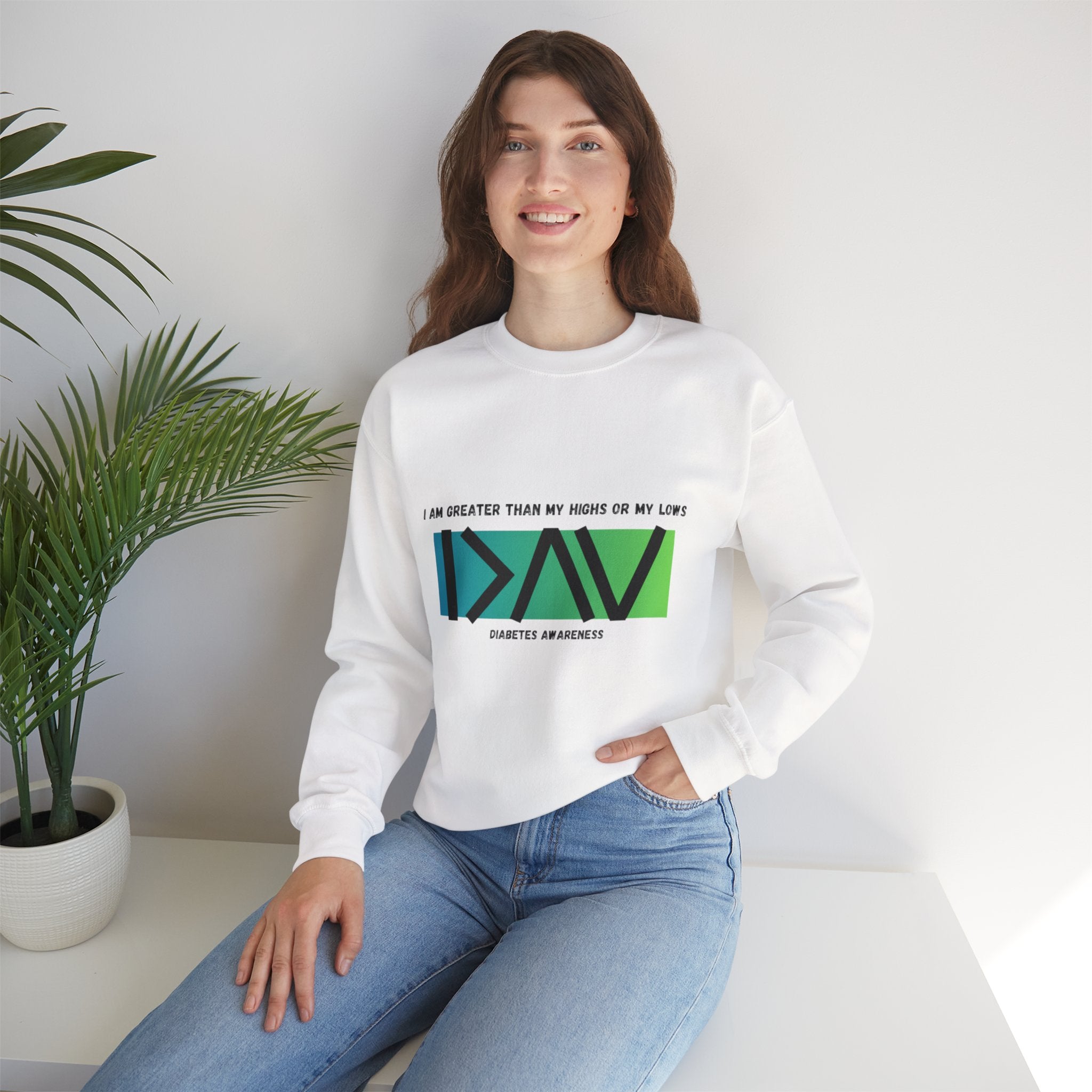 Greater Than My Highs (Green) - Unisex Sweatshirt The Diabuddies Store Sweatshirts $32.95