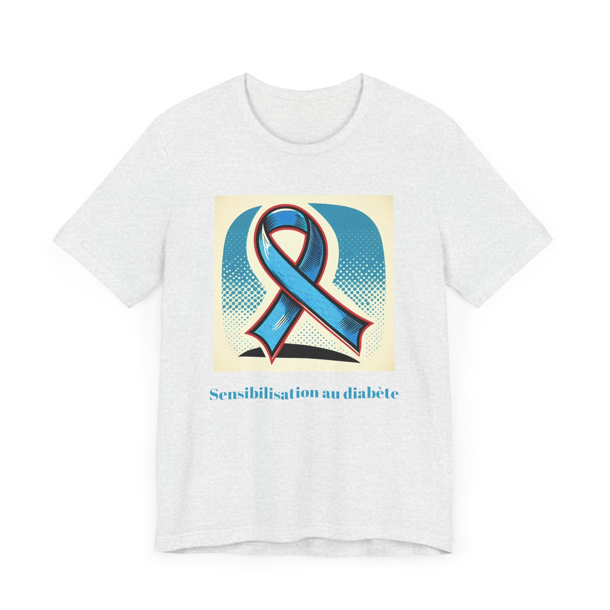 Diabetes Awareness, Blue Ribbon (French) - Unisex Tee The Diabuddies Store T-Shirts $22.50