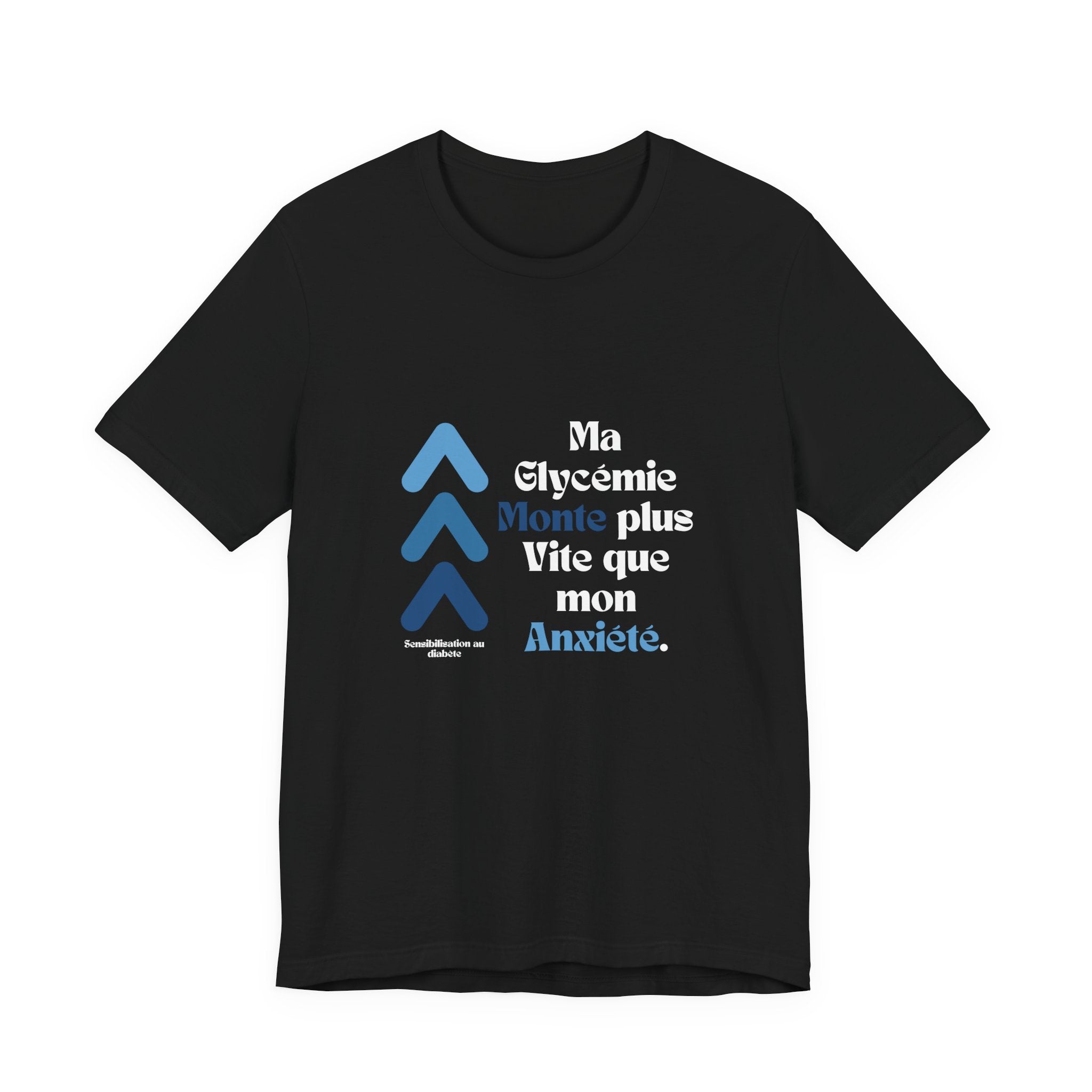 The Diabuddies Store Spiking Faster than my Anxiety (French/Blue) - Unisex Tee Spiking Faster than my Anxiety (French/Blue) - Unisex Tee: Get ready to make a statement without saying a word. Our blue "Spiking Faster Than My Anxiety" French Unisex Tee is f