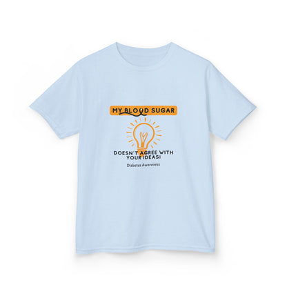 The Diabuddies Store My Blood Sugar Doesn't Agree - Kids Tee My Blood Sugar Doesn't Agree - Kids Tee: A humorous tee for the little warrior in your life. This "My Blood Sugar Doesn't Agree" Kids' Tee is a fun and relatable way to express the daily ups and