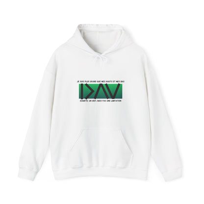 The Diabuddies Store Greater Than (French/Green) - Unisex Hoodie Greater Than (French/Green) - Unisex Hoodie: Make a bold statement: You are always greater than! Our "Greater Than (French/Green)" Unisex Hoodie in vibrant orange is designed to stand out an