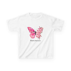 Pink Butterfly & Flowers - Kids Tee The Diabuddies Store T-Shirts $18.48
