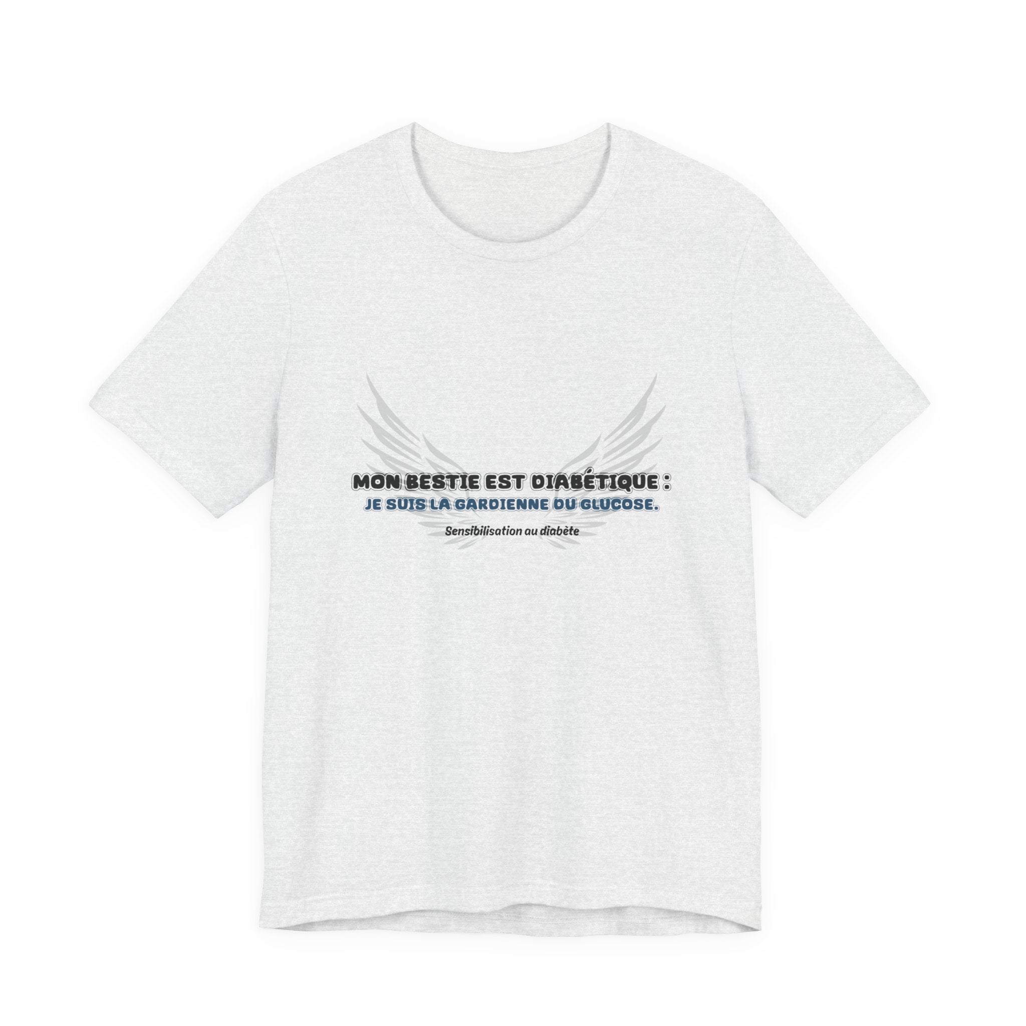 The Diabuddies Store My Bestie is Diabetic (French / Mon bestie, Guardienne) - Unisex Tee My Bestie is Diabetic (French / Mon bestie, Guardienne) - Unisex Tee: Celebrate your vital role! A proud declaration of your commitment and unique connection. T-Shir