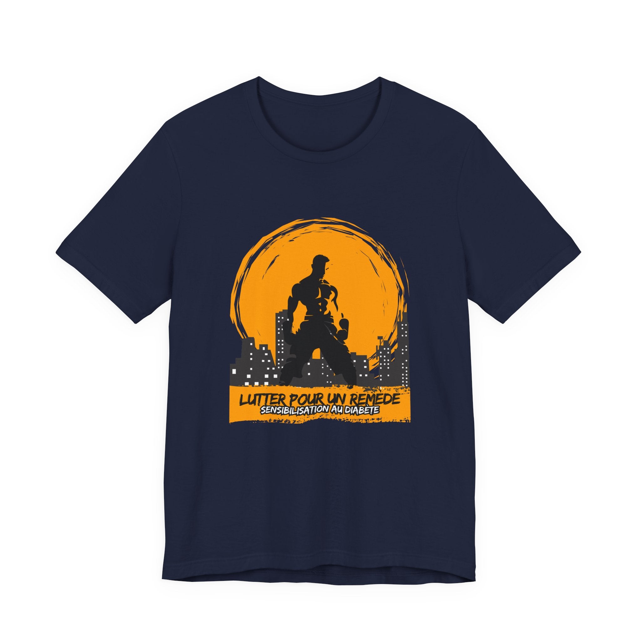 The Diabuddies Store Fighting for a Cure (French) - Unisex Tee Fighting for a Cure (French) - Unisex Tee: Make a statement that matters with this French Unisex Tee. This comfortable and versatile shirt is a powerful way to raise awareness and spark conver