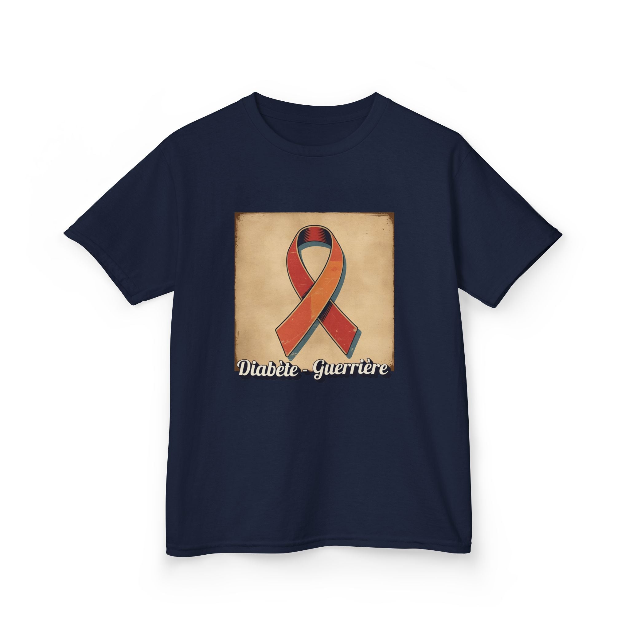 The Diabuddies Store Diabetes Warrior, Retro Look (French / Guerrière) - Kids Tee Diabetes Warrior, Retro Look (French / Guerrière) - Kids Tee: Let your young one show off their strength and style with our "Diabète - Guerrière" Retro Look French Kids Tee!