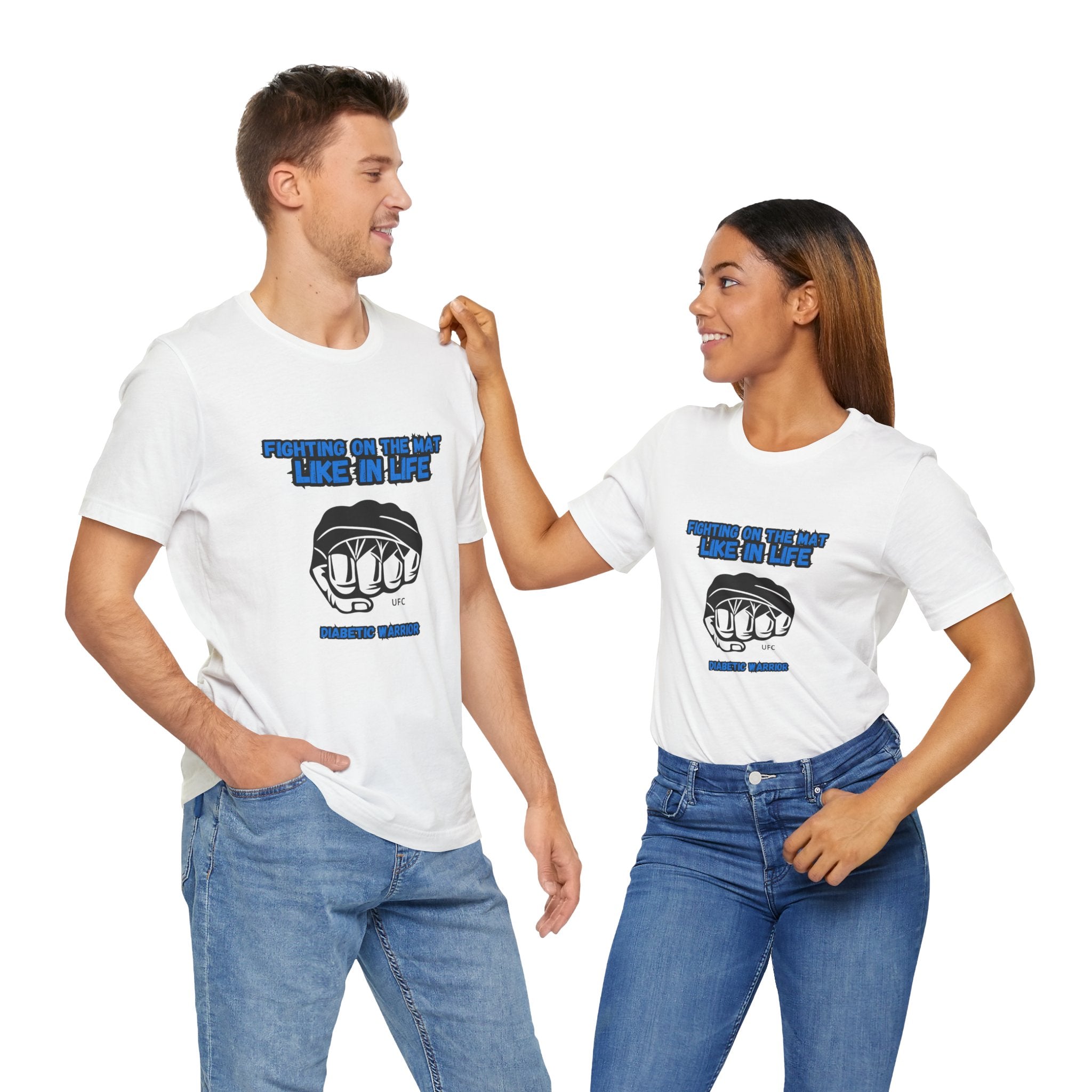 The Diabuddies Store Diabetes Awareness & UFC - Unisex Tee Diabetes Awareness & UFC - Unisex Tee: "Fighting on the Mat like in Life. Diabetic Warrior." Conquer every challenge with this powerful unisex tee. T-Shirts $30.27