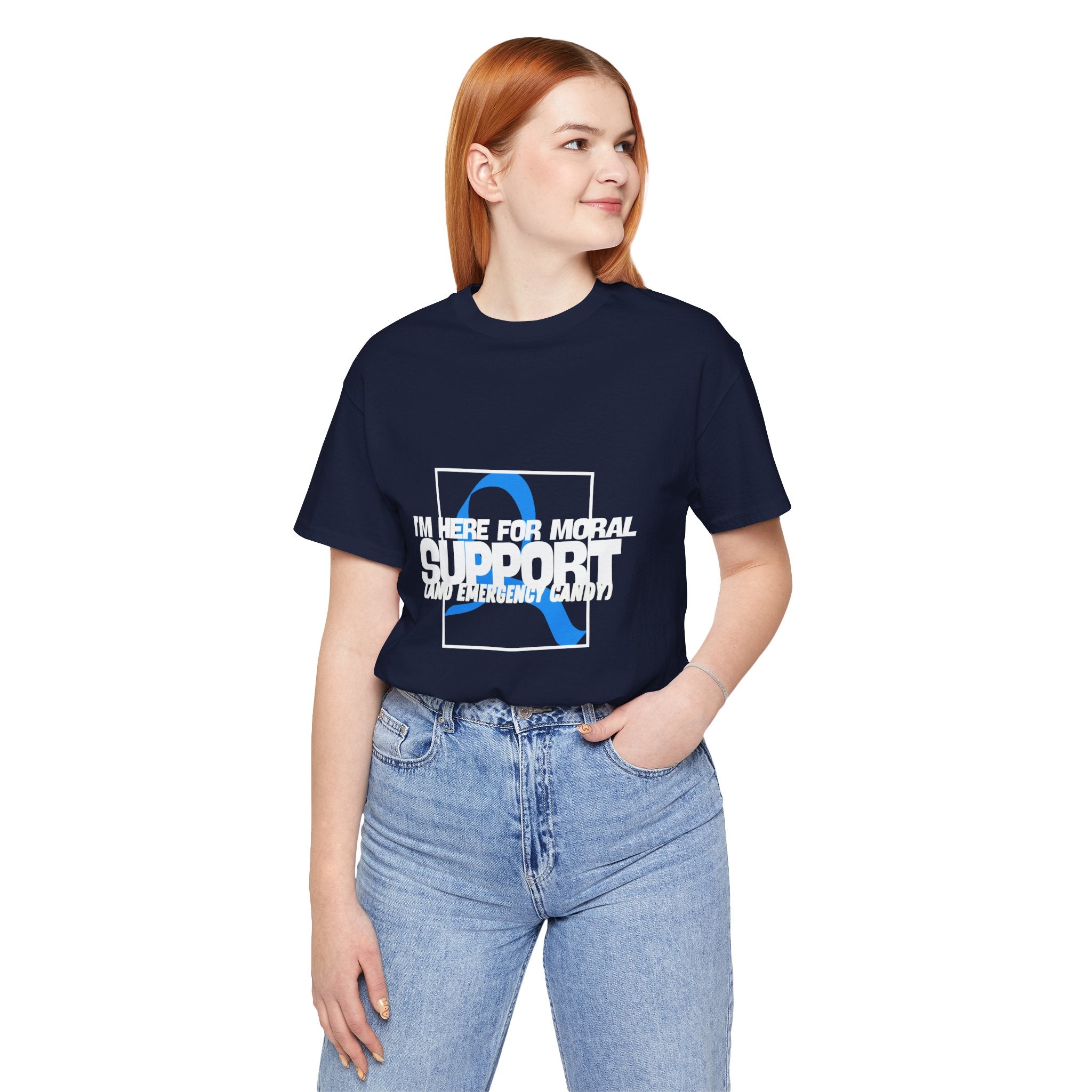 The Diabuddies Store Moral Support and Emergency Candy - Unisex Tee Moral Support and Emergency Candy - Unisex Tee: Being a friend to someone with diabetes means being ready for anything – from offering a listening ear to, well, having some emergency cand